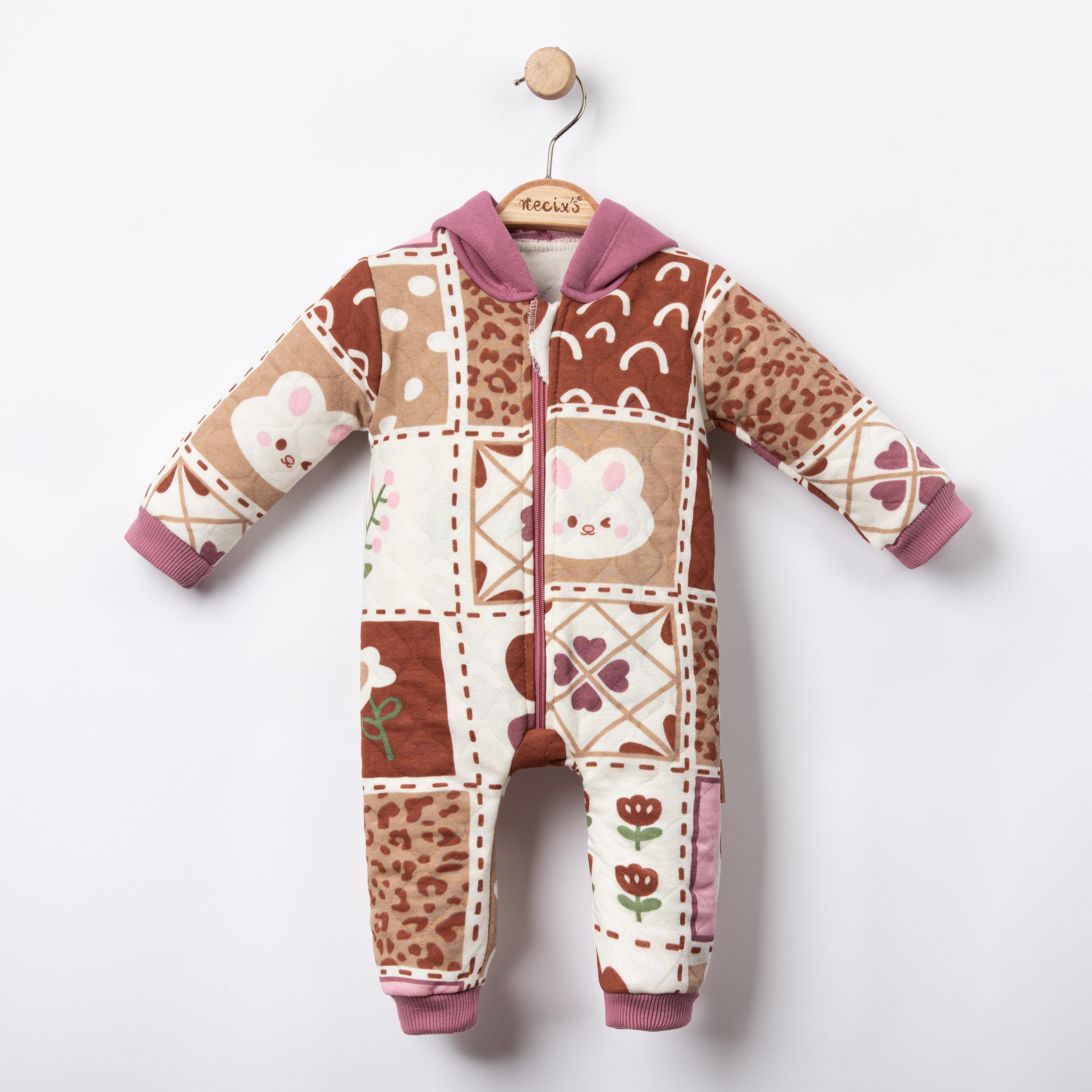 Necix's Chimay Kapüşonlu Fermuarlı Kız Bebek Tulum