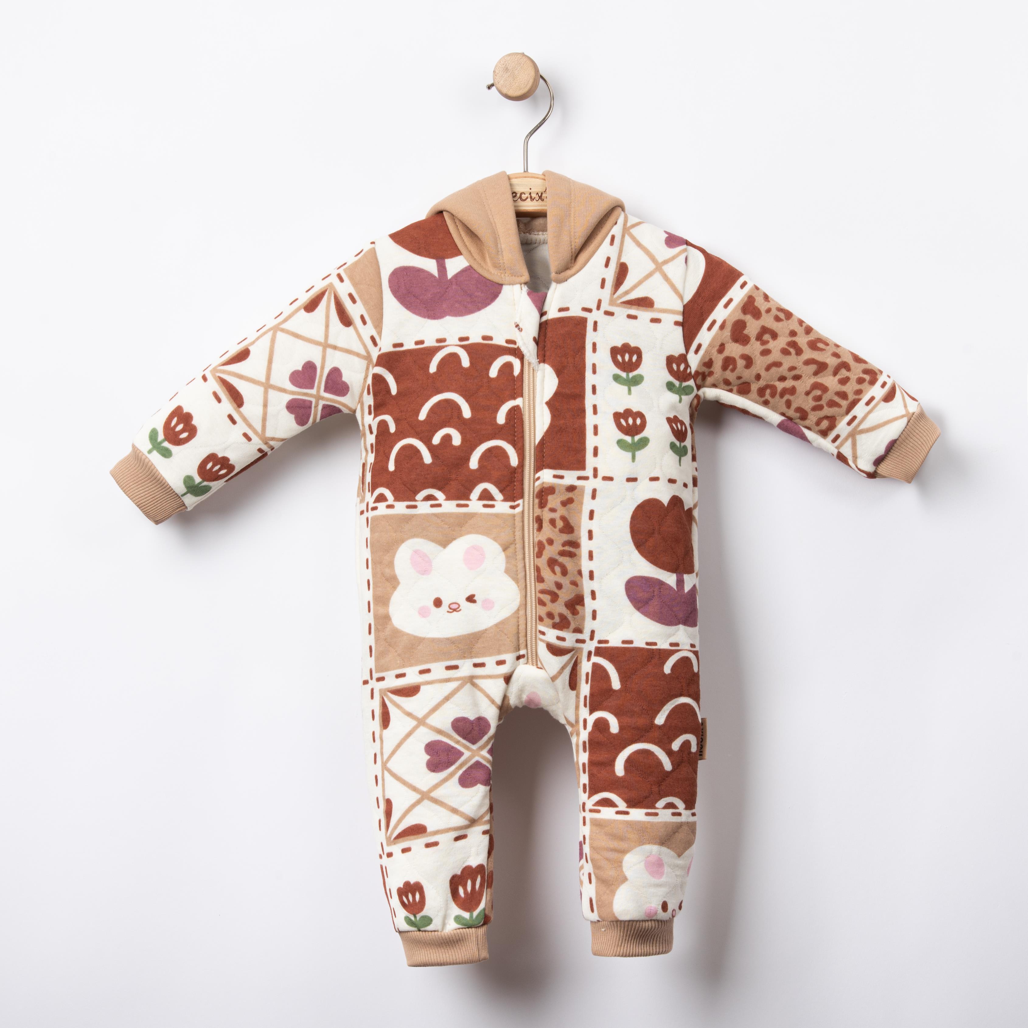 Necix's Chimay Kapüşonlu Fermuarlı Kız Bebek Tulum