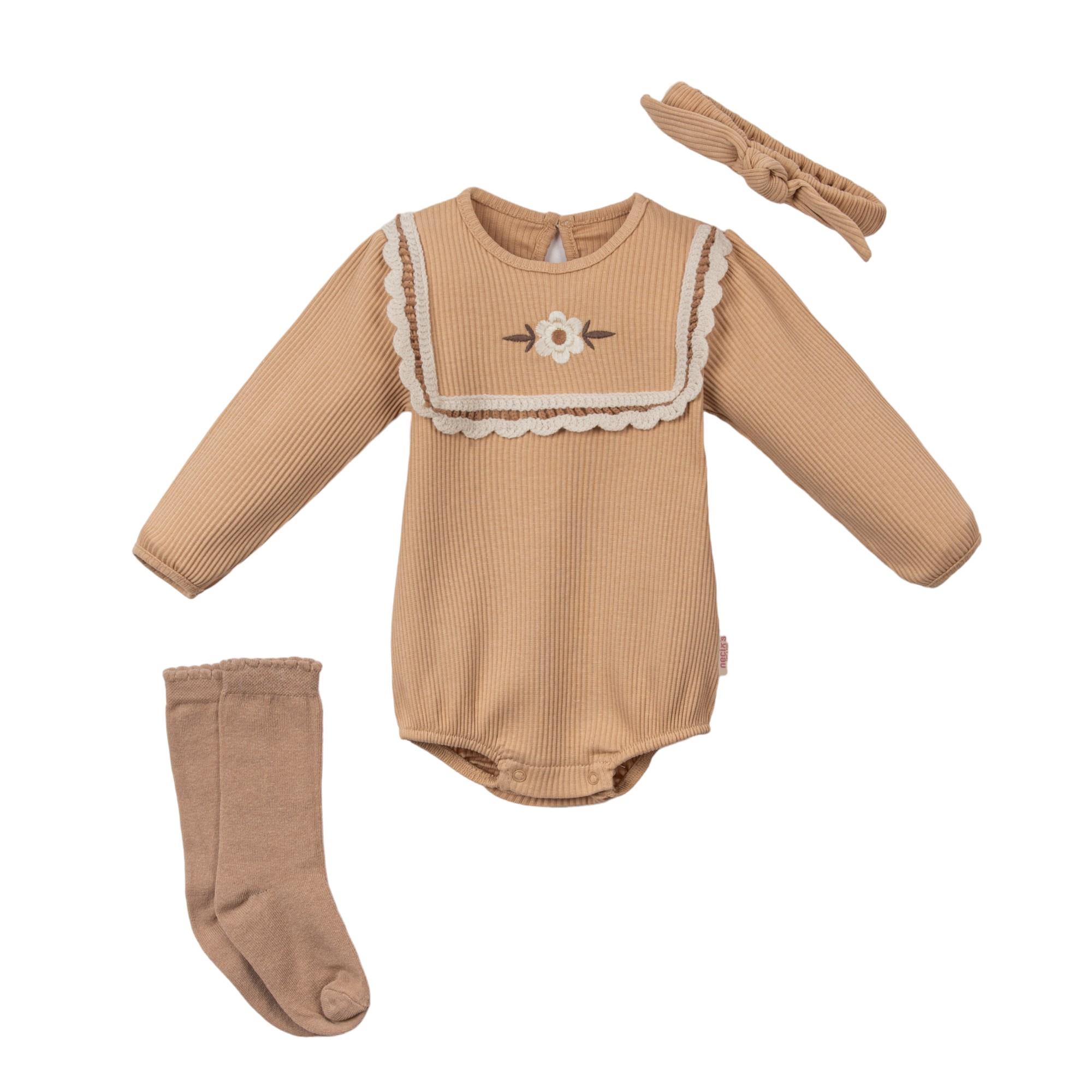 Necix's Çiçek İşlemeli Kız Bebek Badi