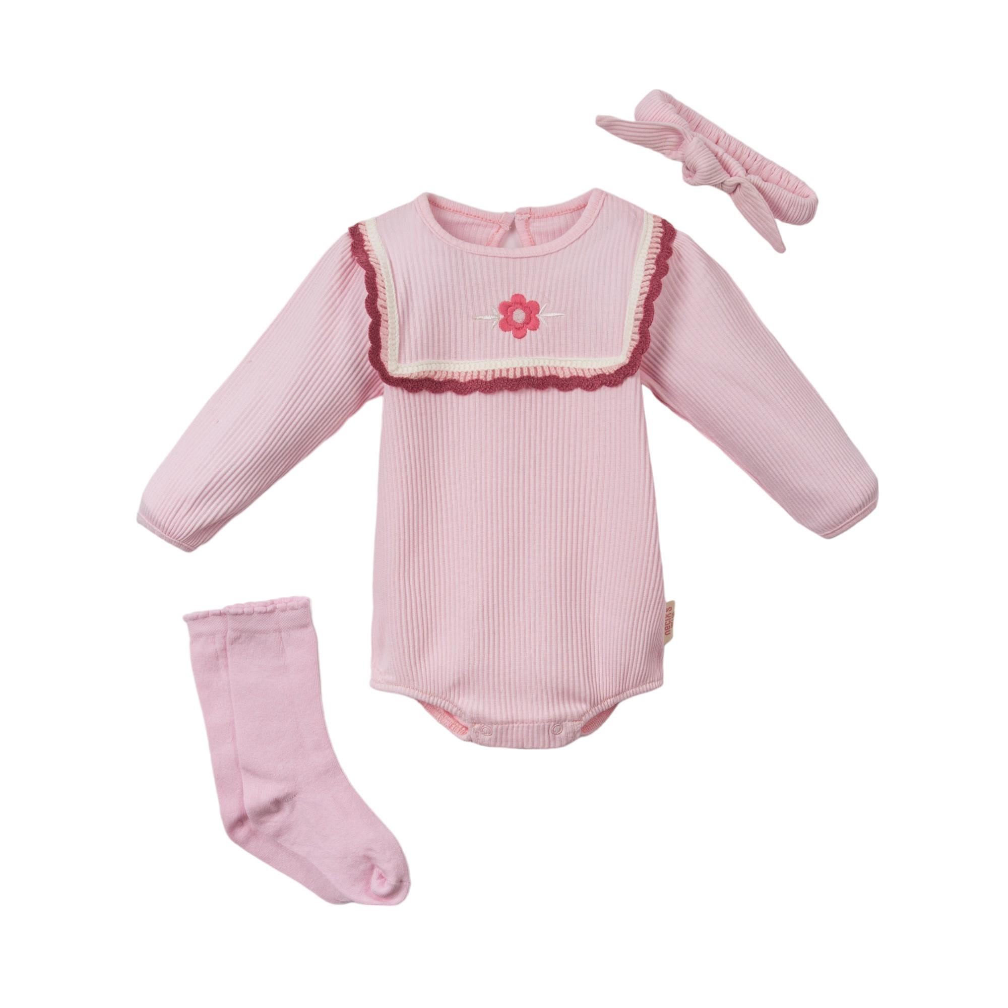 Necix's Çiçek İşlemeli Kız Bebek Badi