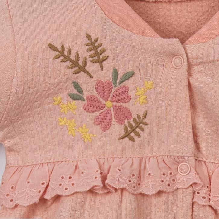 Necix's Çiçek Nakışlı Kız Bebek Hastane Çıkış Seti