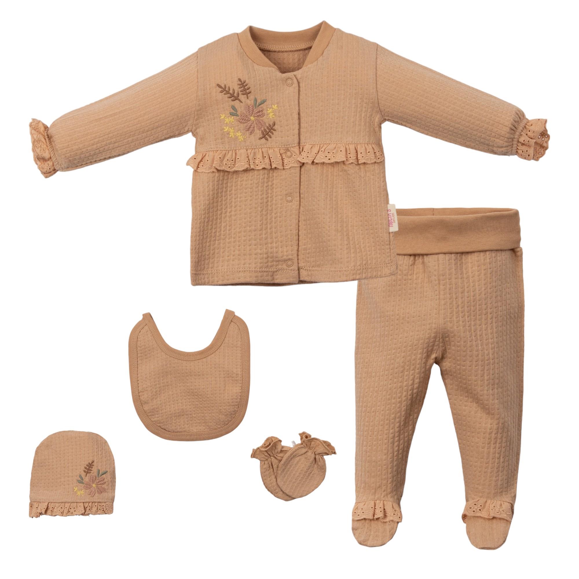 Necix's Çiçek Nakışlı Kız Bebek Hastane Çıkış Seti