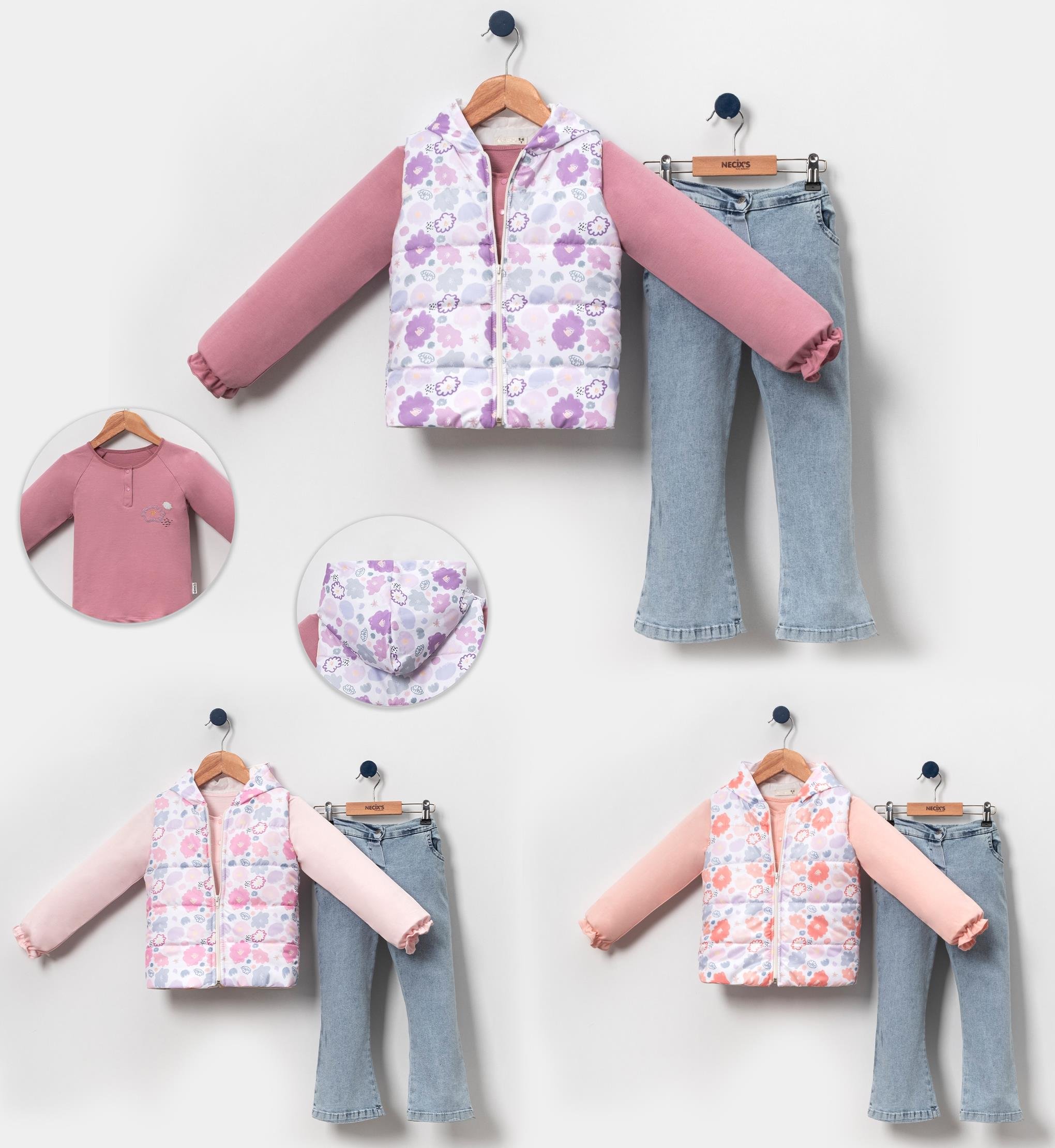 Necix's Coloflo Şişme Yelekli Kız Bebek Üçlü Takım