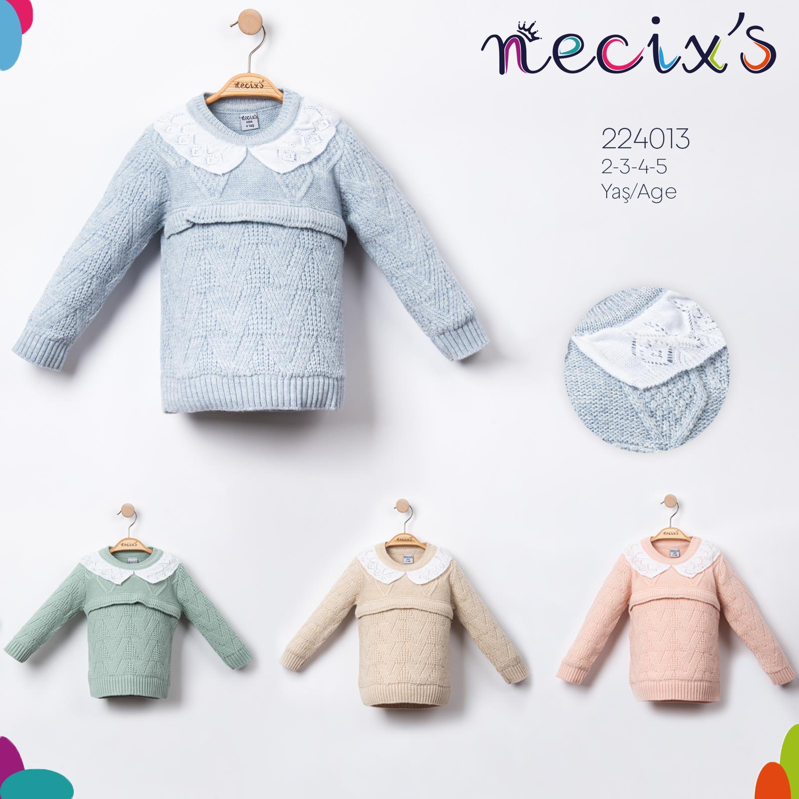 Necix's Dantel Yakalı Kız Çocuk Triko Kazak