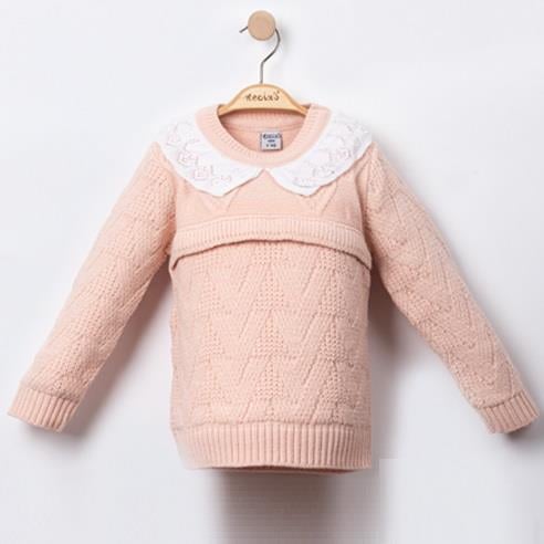 Necix's Dantel Yakalı Kız Çocuk Triko Kazak