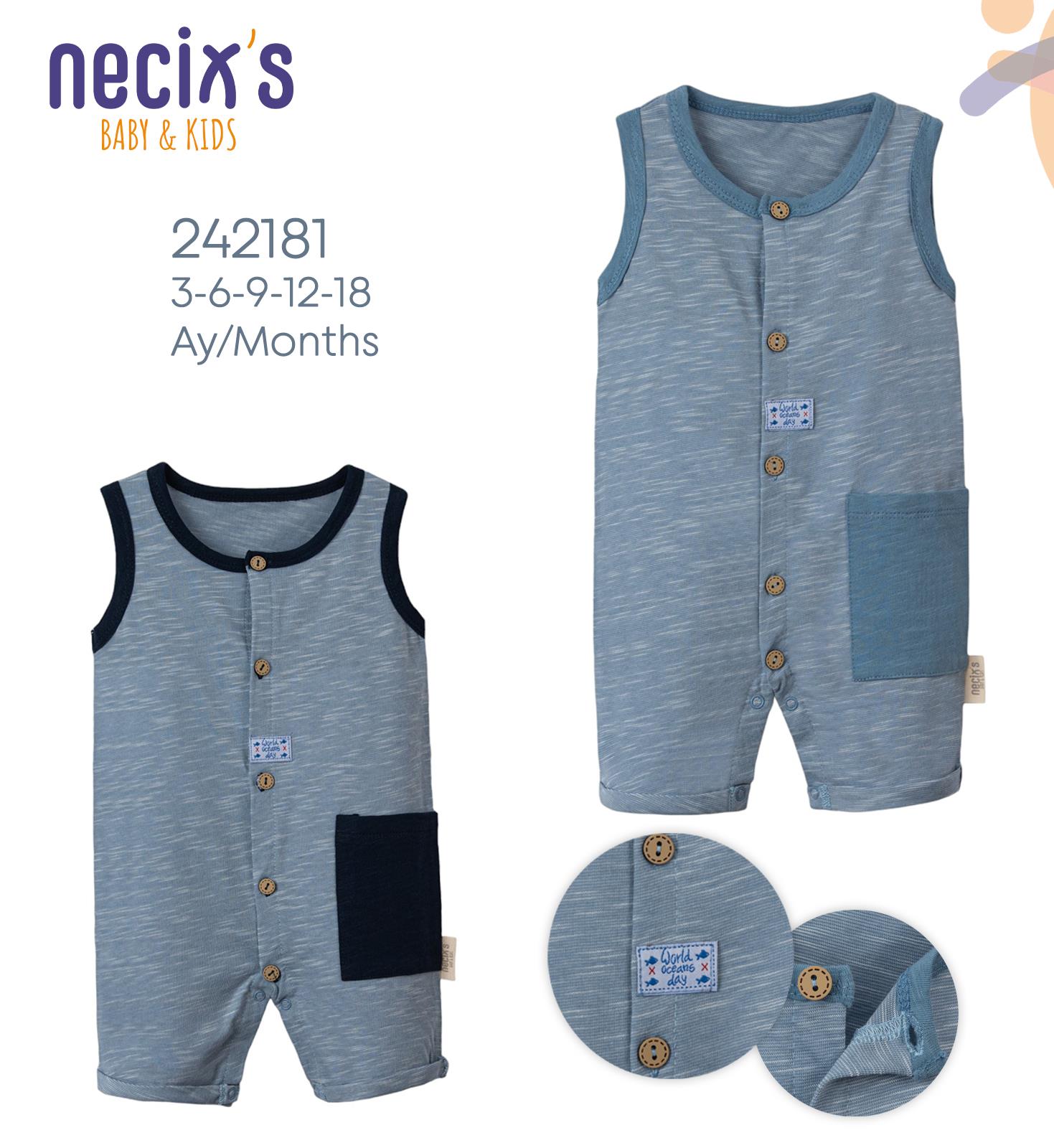 Necix's Deline Askılı Erkek Bebek Tulum