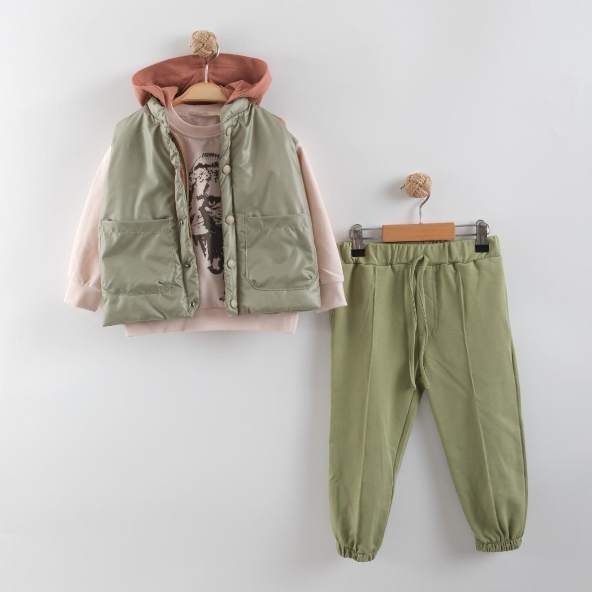 NECİXS ERKEK BEBE 3LÜ ŞİŞME YELEKLİ TAKIM