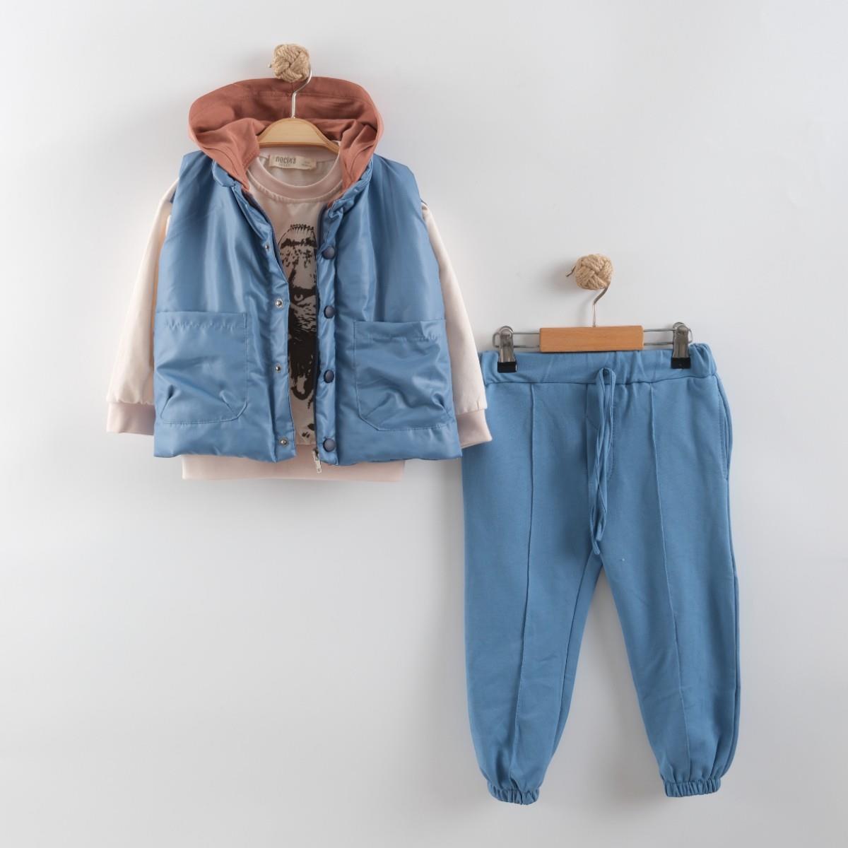 NECİXS ERKEK BEBE 3LÜ ŞİŞME YELEKLİ TAKIM