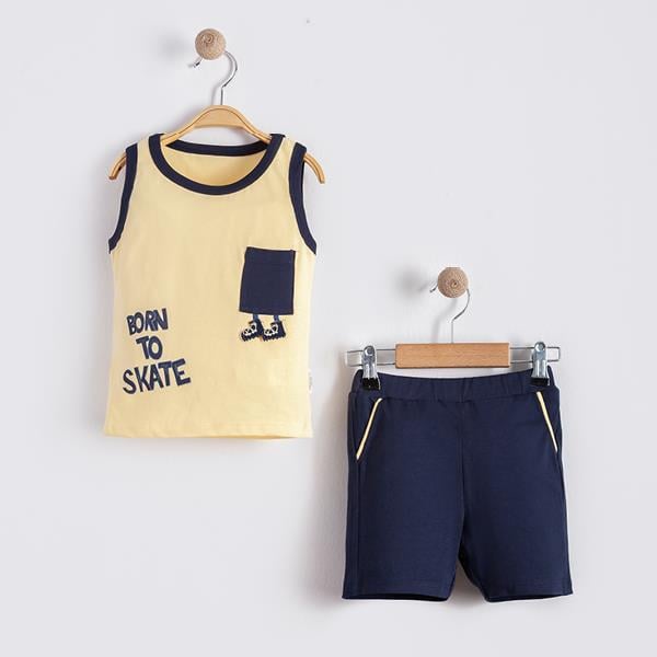 NECİXS ERKEK BEBE BORN TO SKATE 2 Lİ TAKIM