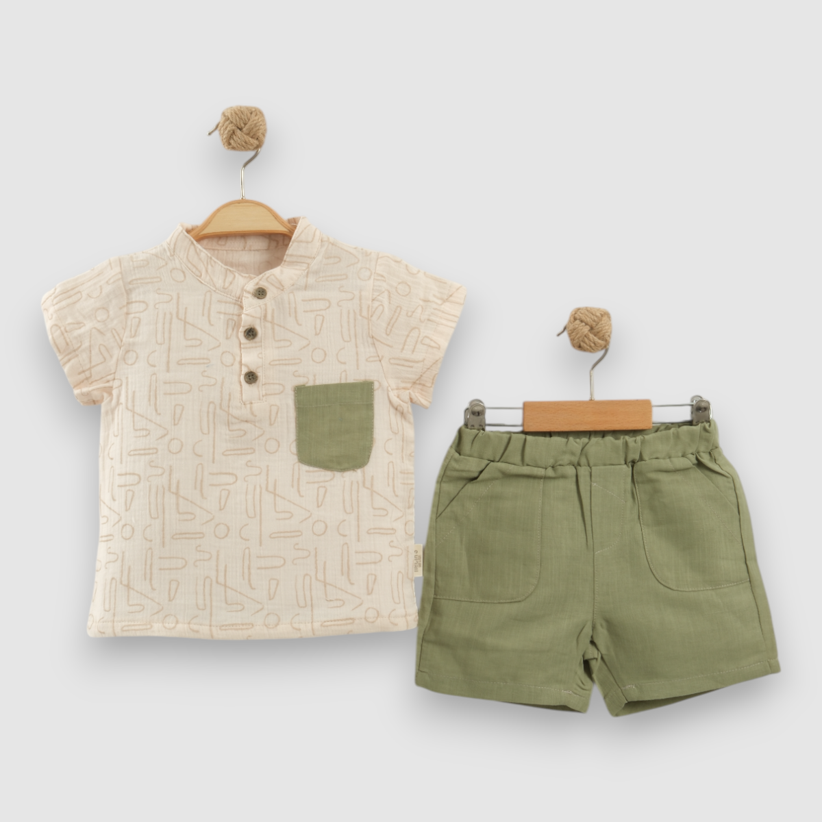 NECİXS ERKEK BEBE LİNEAR SUMMER ÖNDEN PATLI 2 Lİ TAKIM