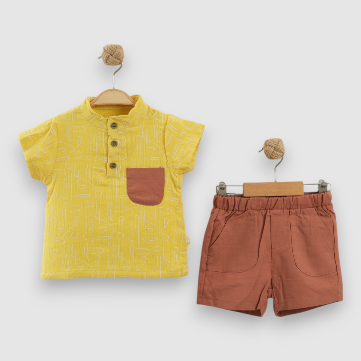 NECİXS ERKEK BEBE LİNEAR SUMMER ÖNDEN PATLI 2 Lİ TAKIM