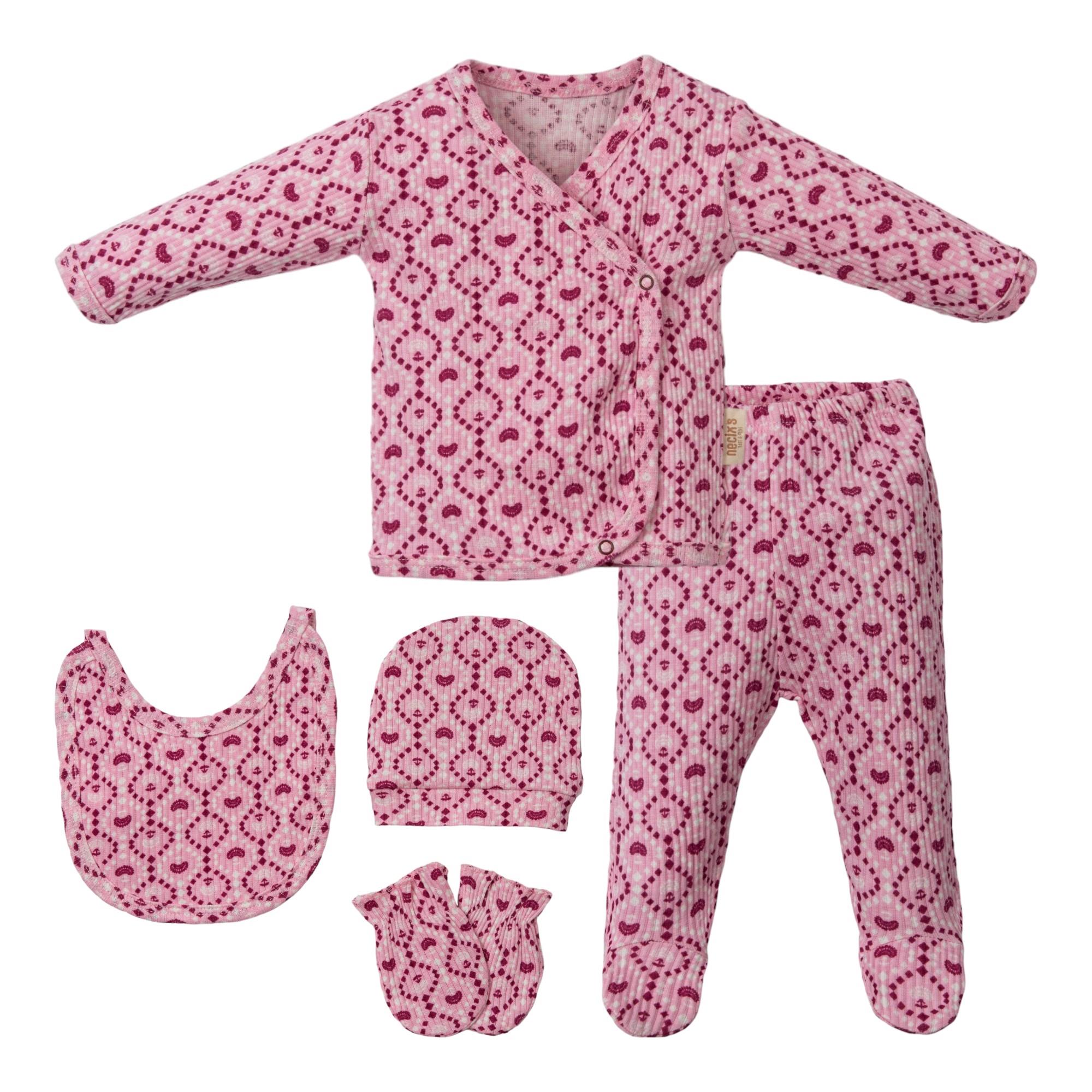 Necix's Etnik Desenli Kız Bebek Beşli Set