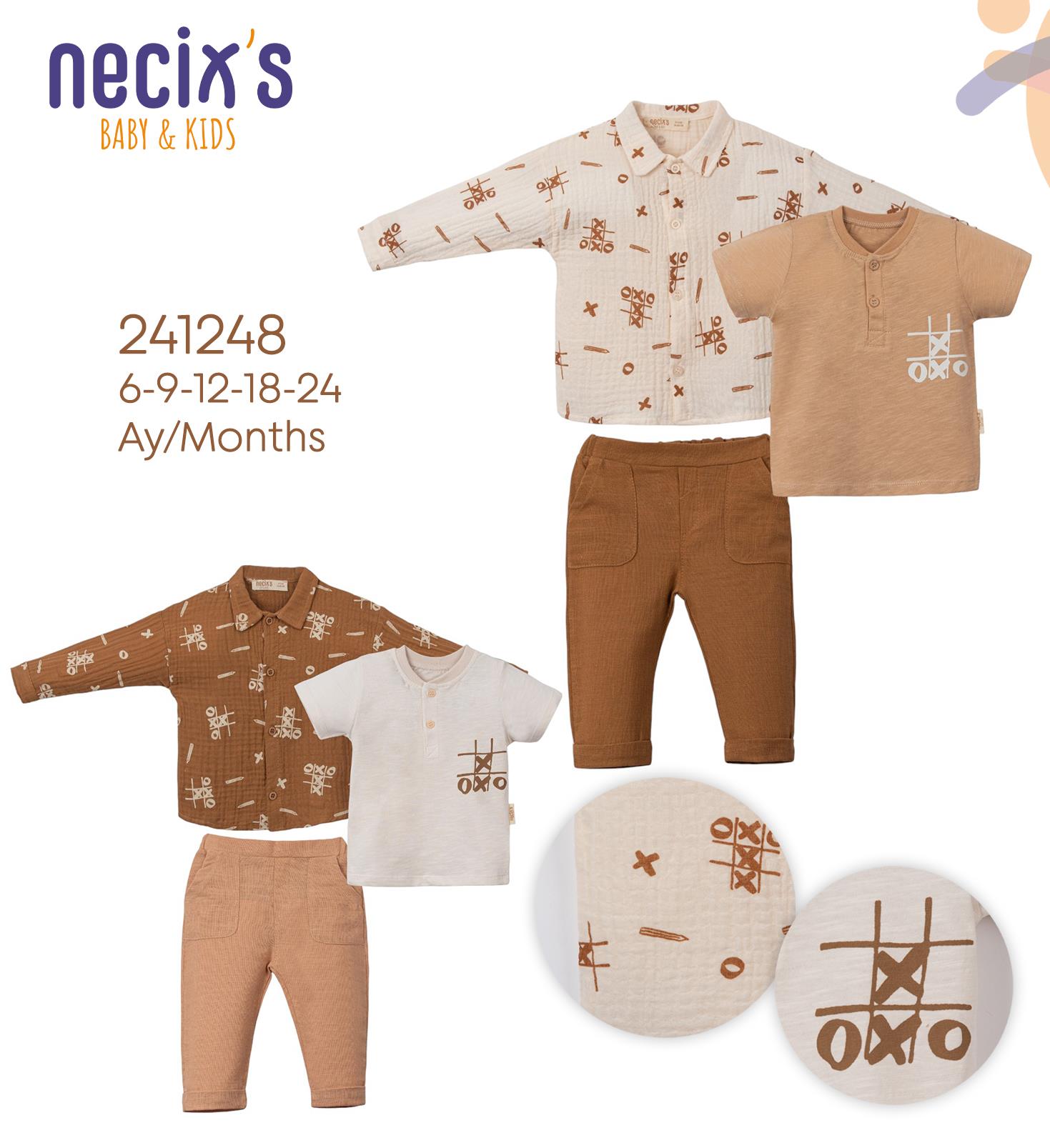Necix's Faso Gömlekli Erkek Bebek Üçlü Takım