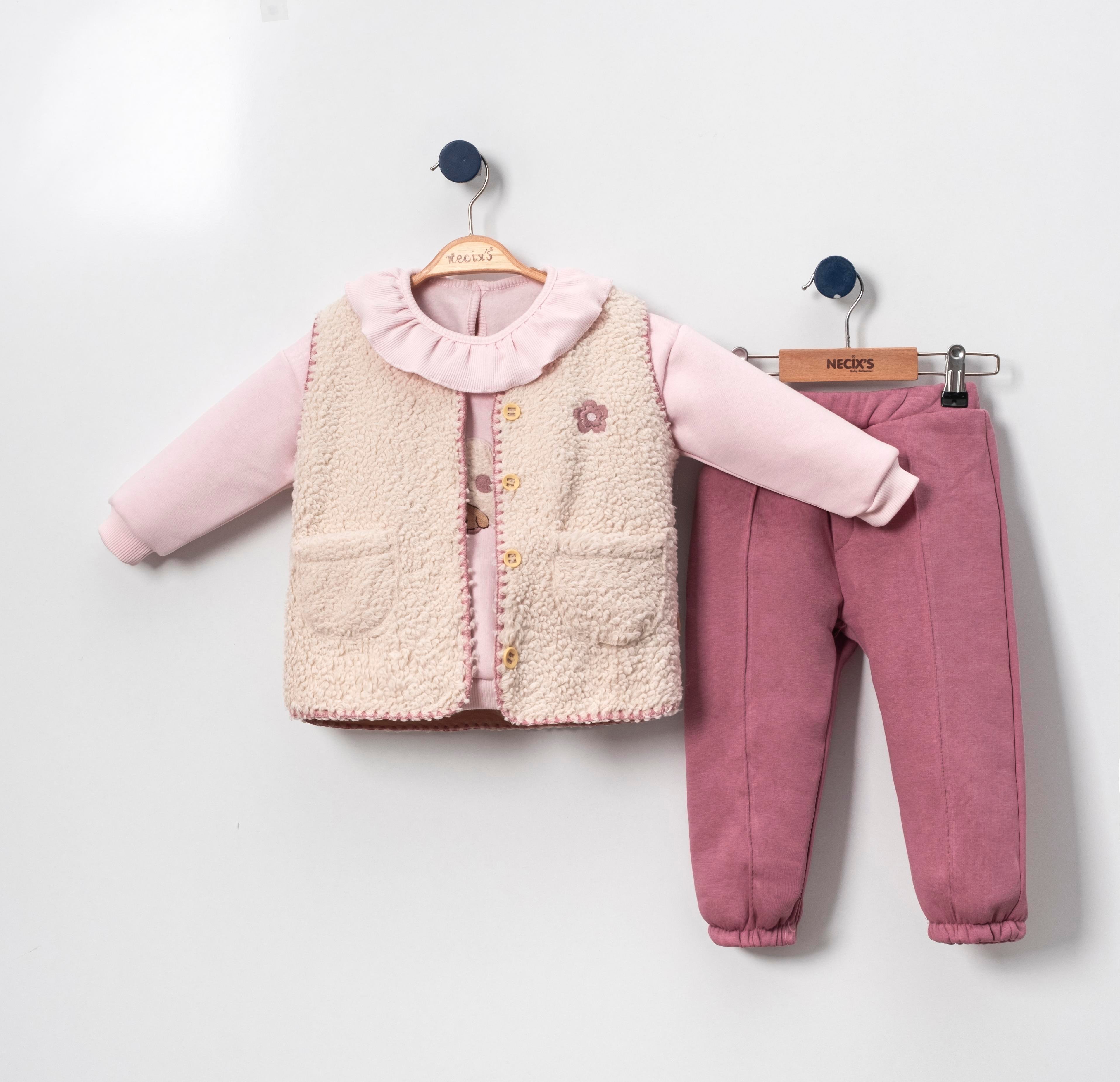 Necix's Hanya Yelekli Kız Bebek Üçlü Takım