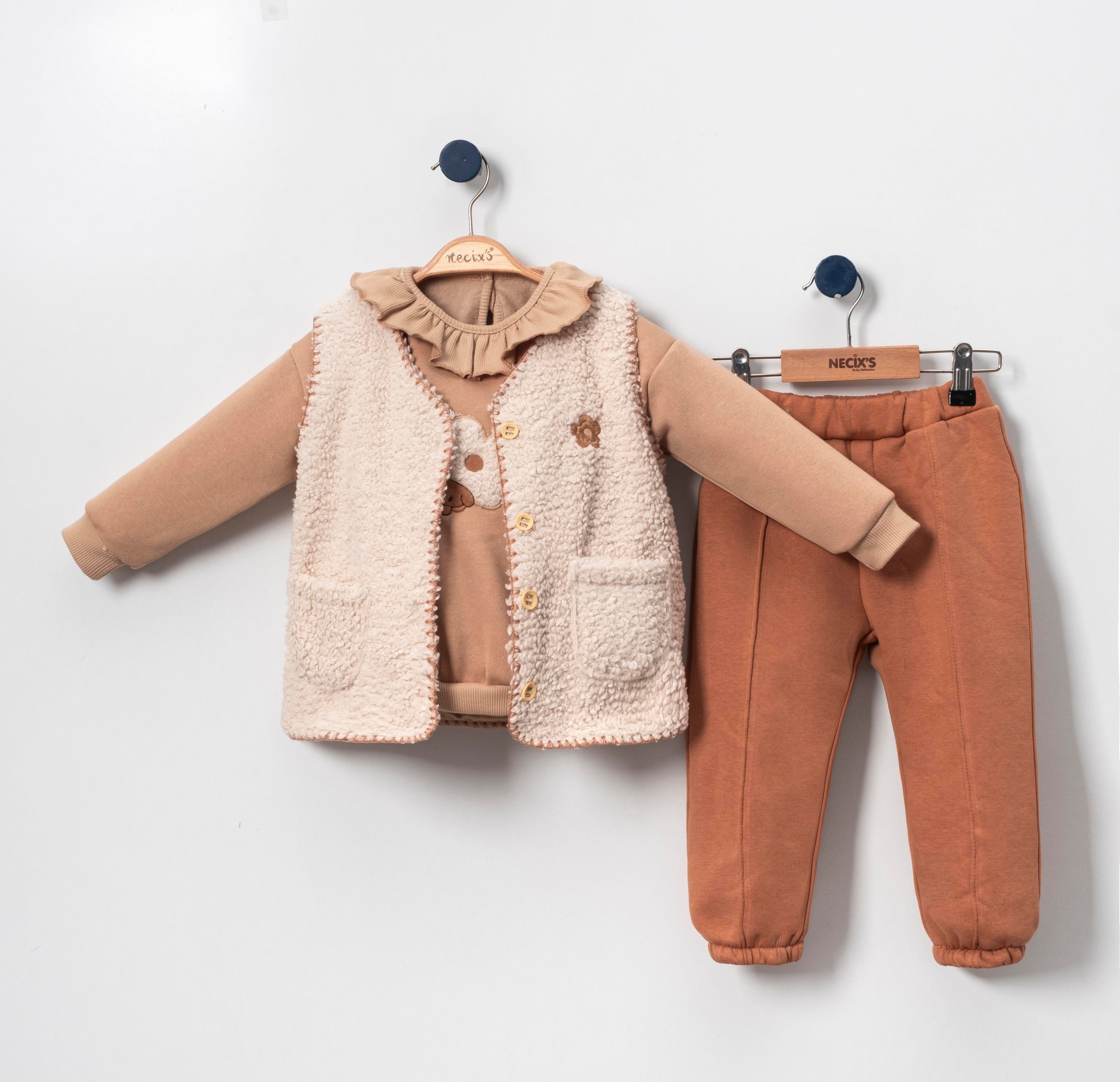 Necix's Hanya Yelekli Kız Bebek Üçlü Takım