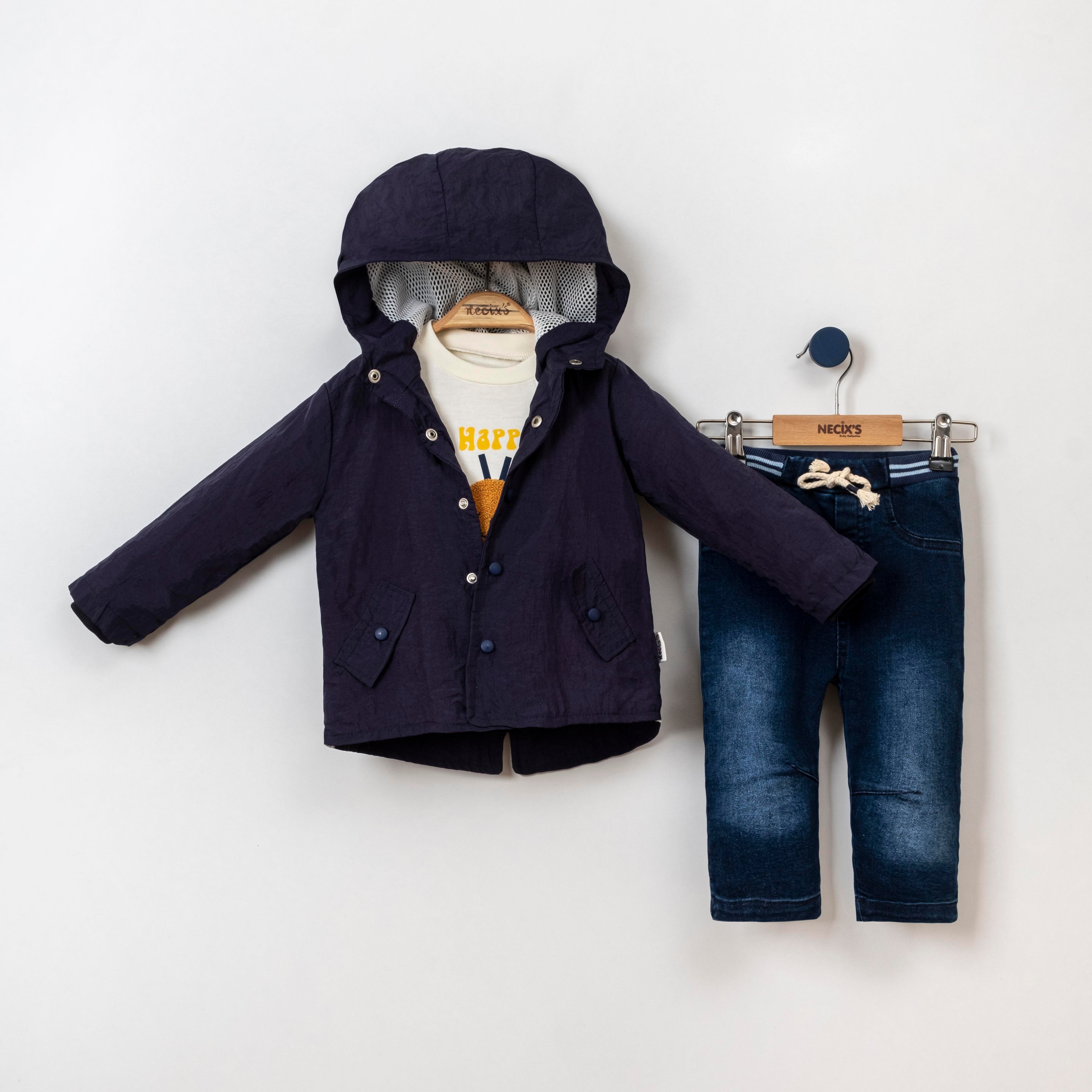 Necix's Happy Summer Days Yağmurluklu Erkek Bebek Üçlü Takım