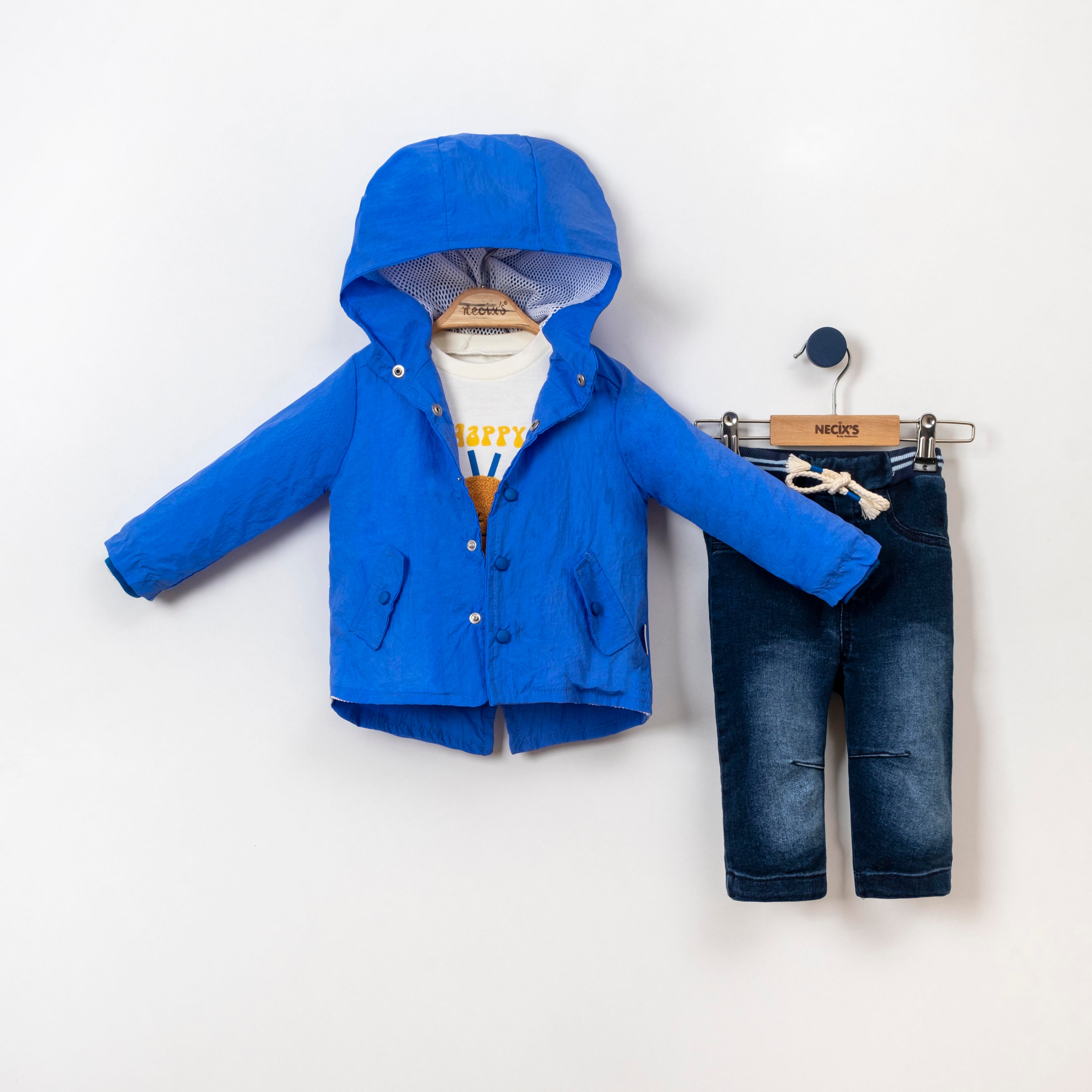 Necix's Happy Summer Days Yağmurluklu Erkek Bebek Üçlü Takım