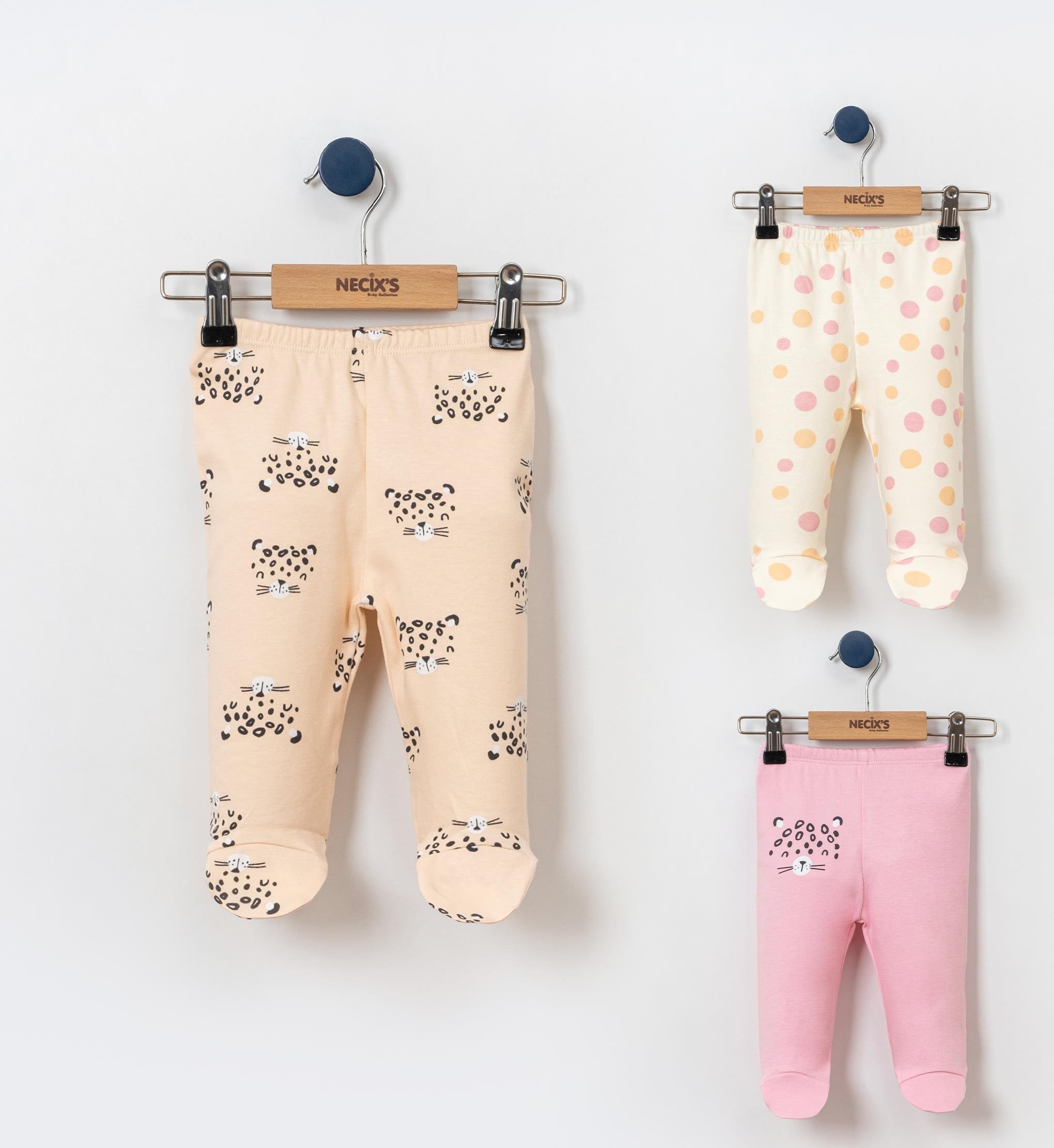 Necix's Kaplancık Kız Bebek Pantolon 0-3 Ay 3 Adet