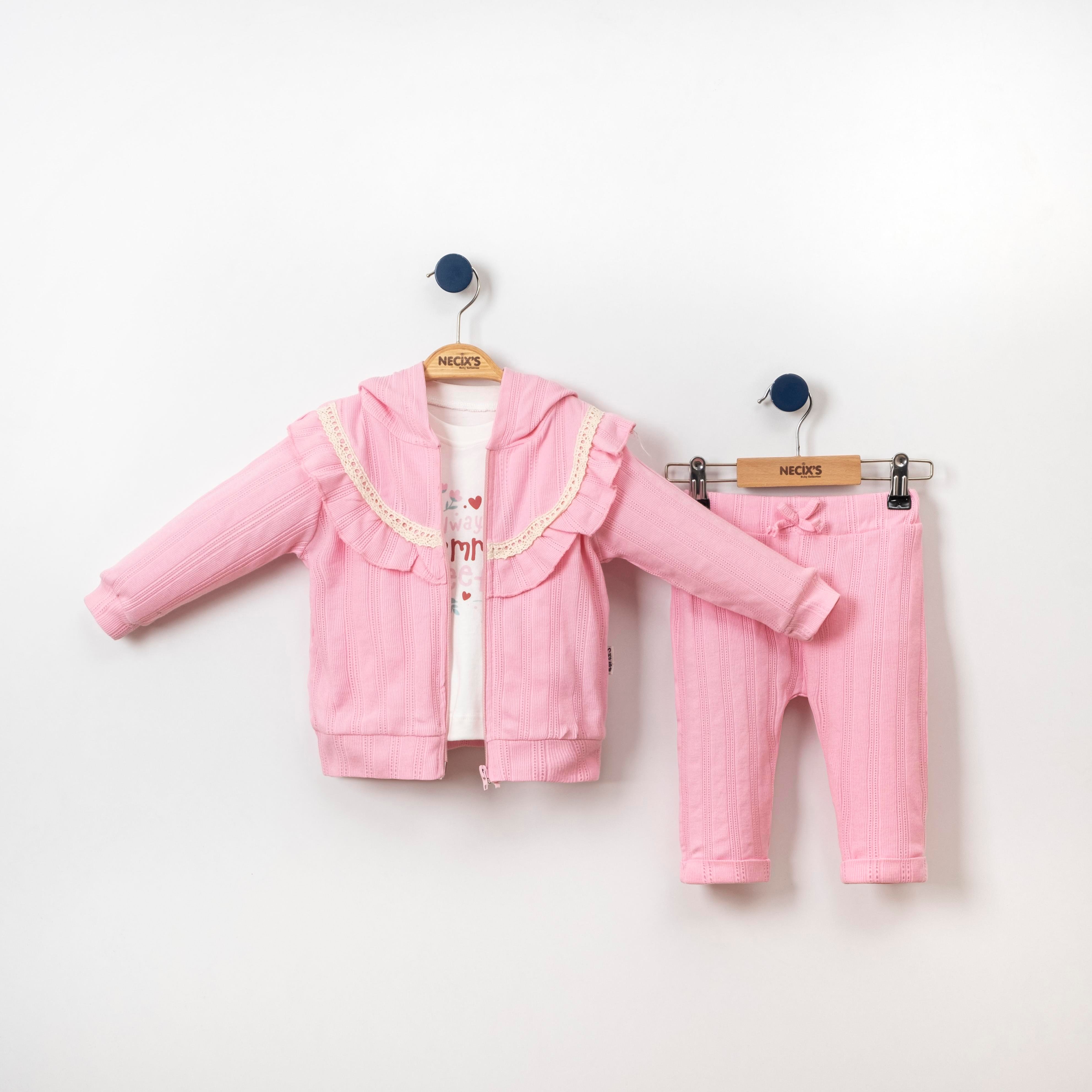Necix's Kapüşonlu Kız Bebek Üçlü Takım