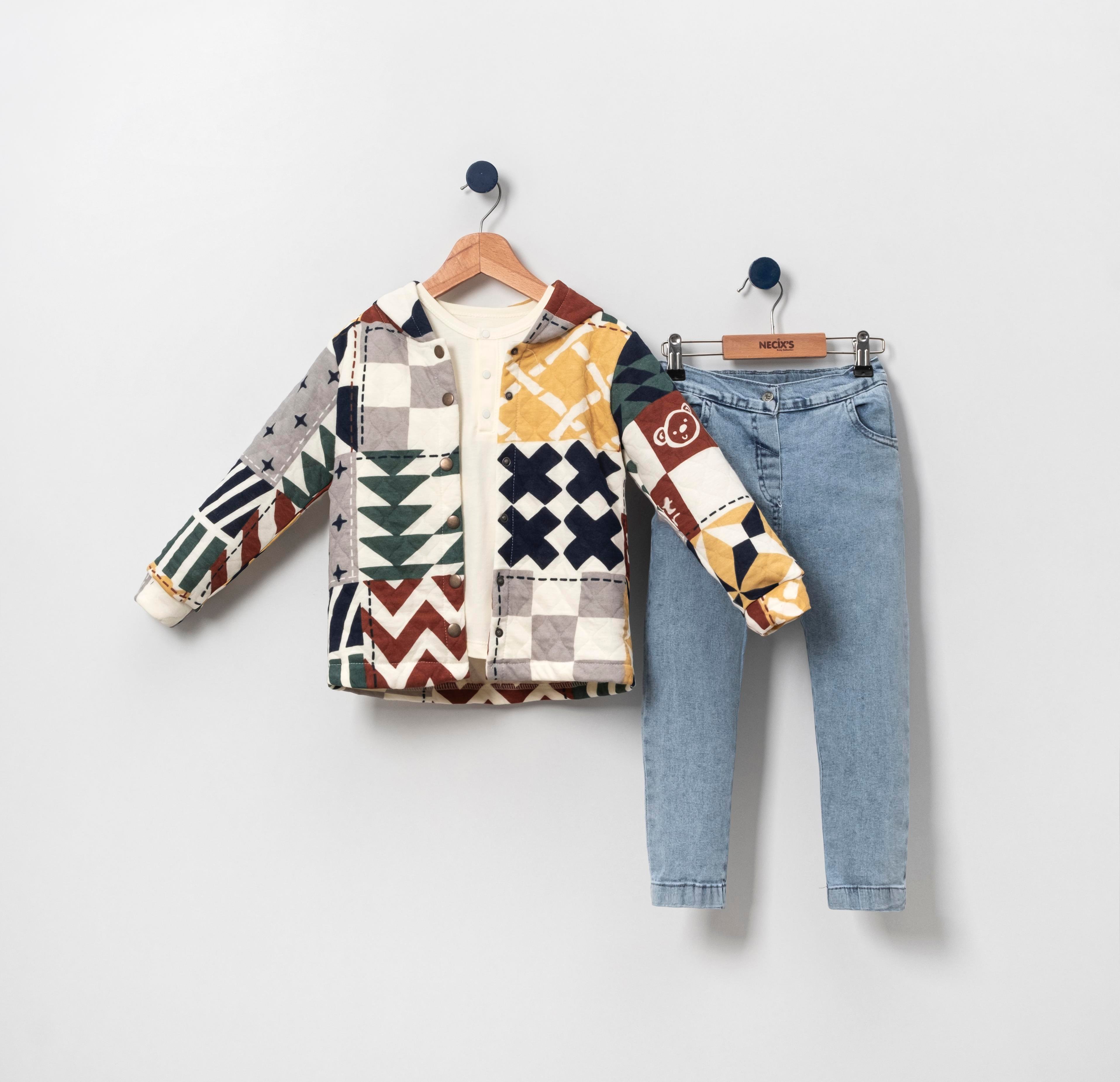 Necix's Kazablanka Kapüşonlu Kız Çocuk Üçlü Takım