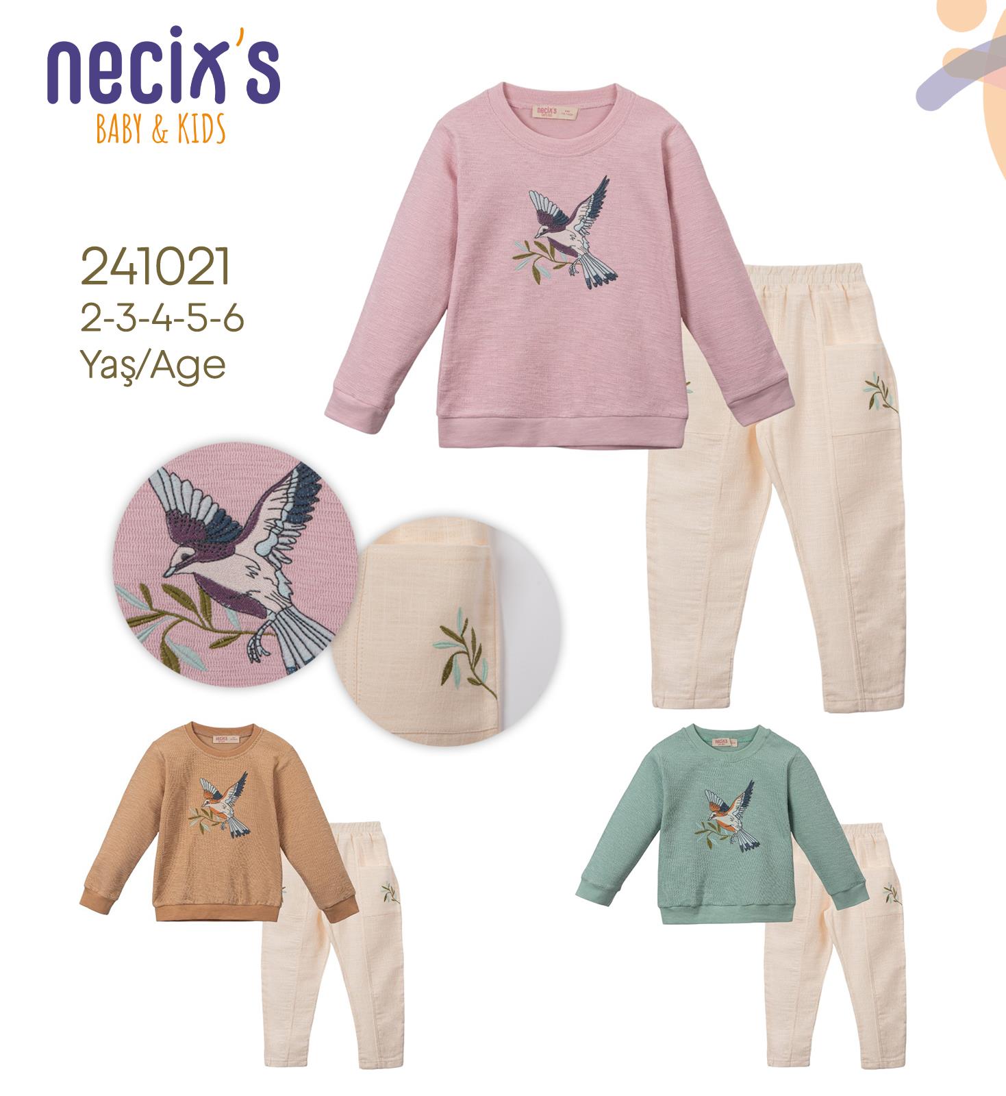 Necix's Kırlangıç Desenli Kız Çocuk İkili Takım