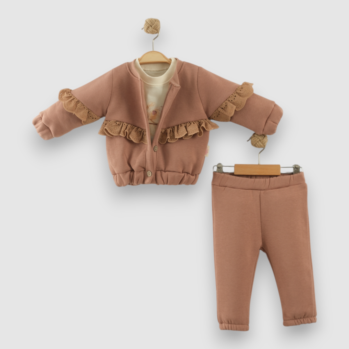 NECİXS KIZ BEBEK PÜSKÜLLÜ TRİKO 3 LÜ TAKIM