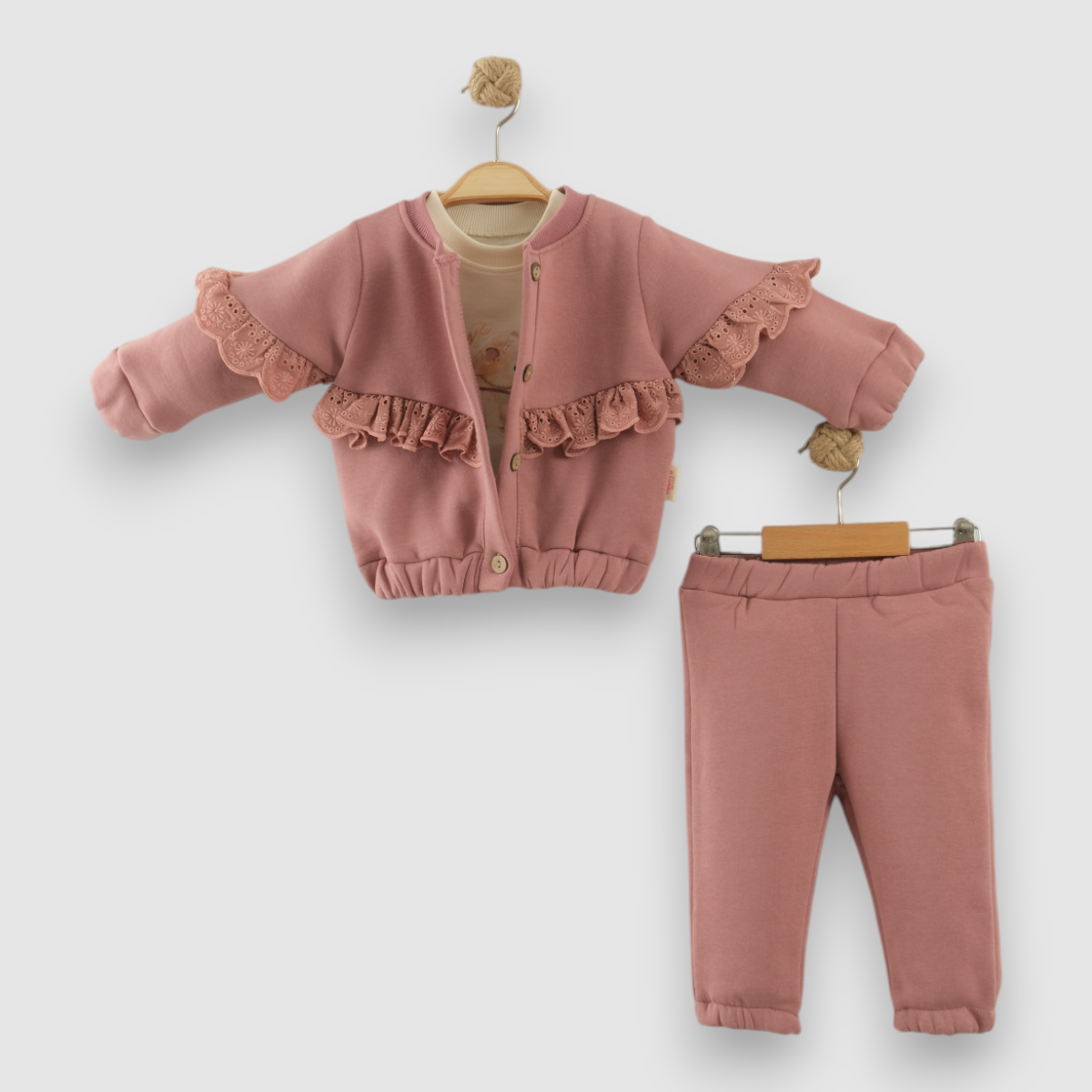 NECİXS KIZ BEBEK PÜSKÜLLÜ TRİKO 3 LÜ TAKIM