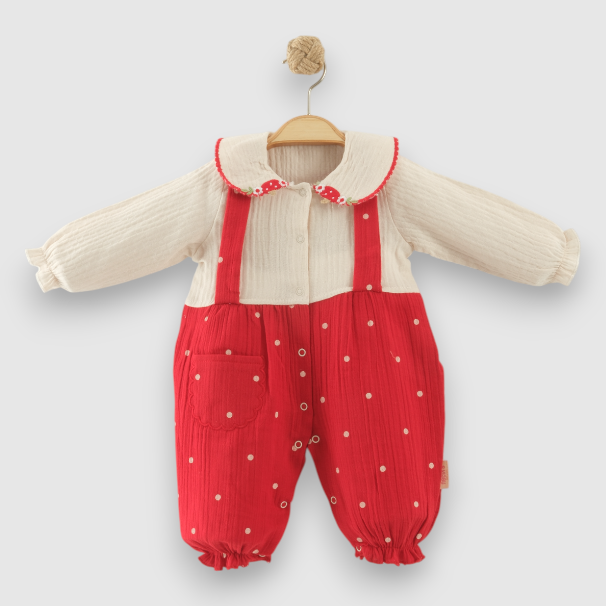 NECİXS KIZ BEBEK RED LOVE SLOPETLİ TULUM