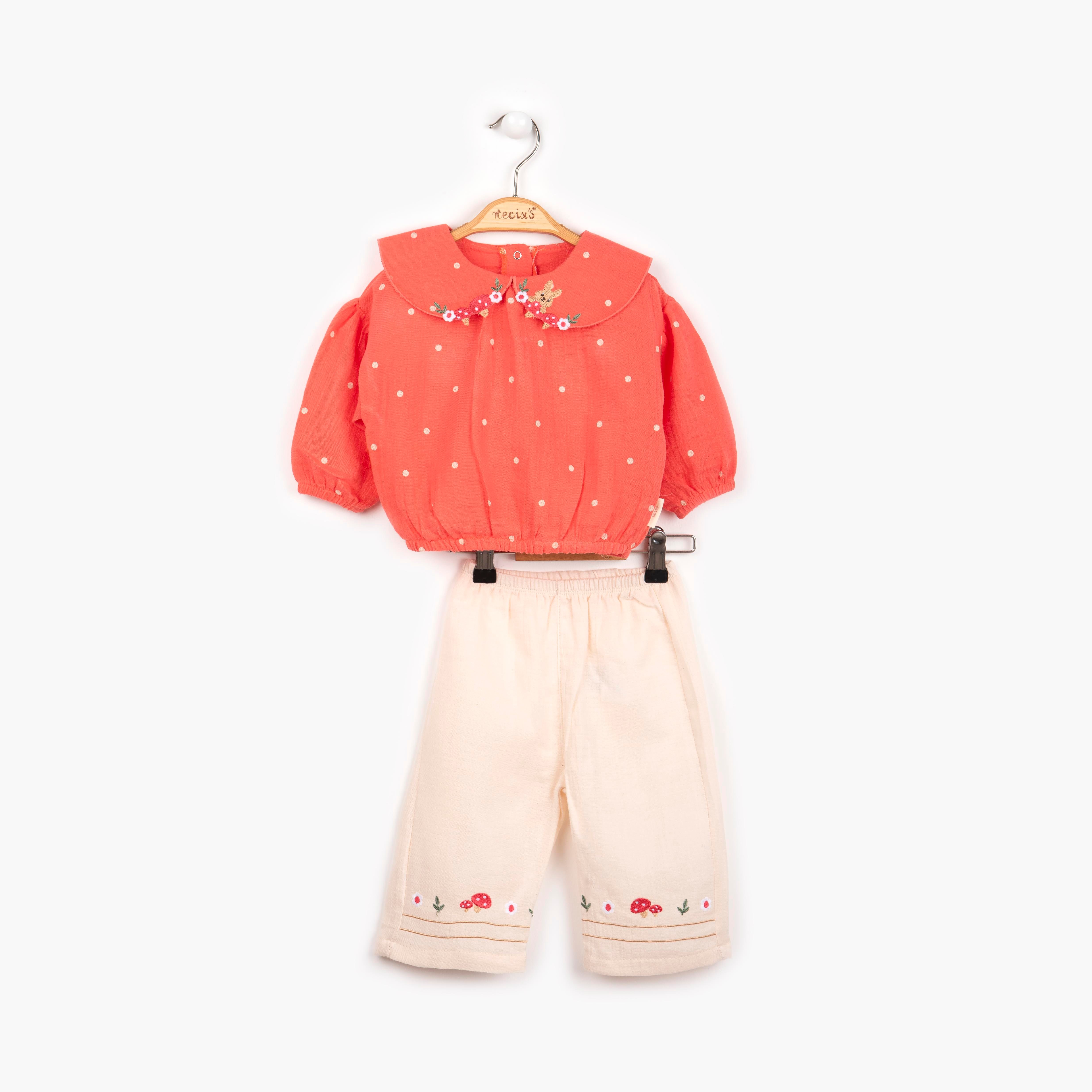 NECİXS KIZ RED LOVE GÖMLEKLİ 2Lİ TAKIM