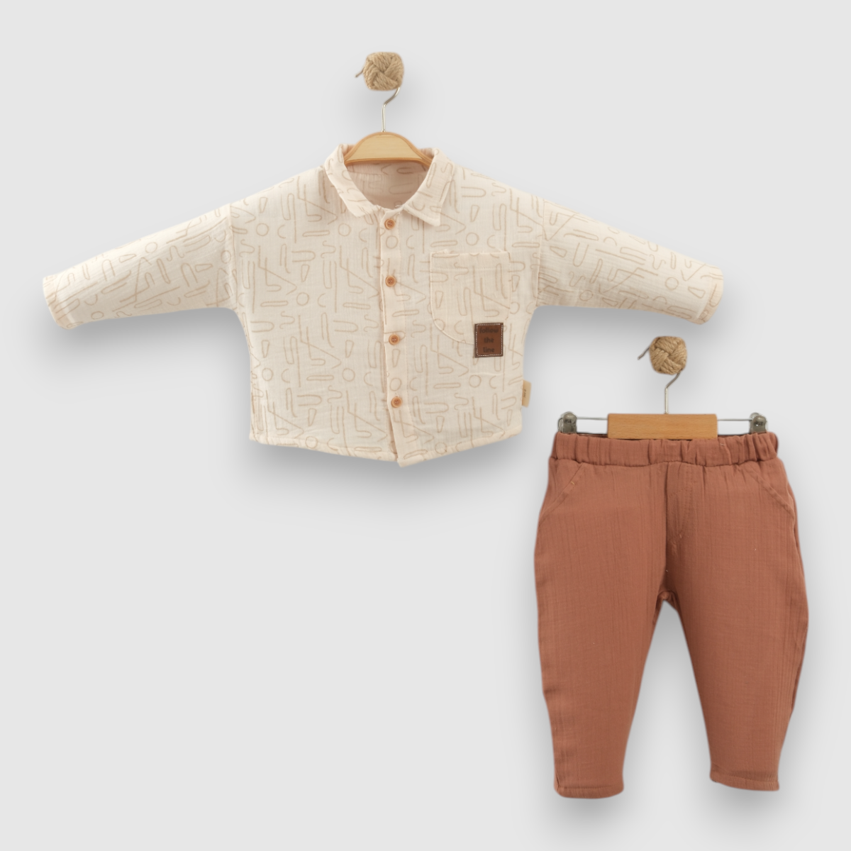 NECİXS LİNEAR GÖMLEKLİ ERKEK BEBEK 2 Lİ TAKIM