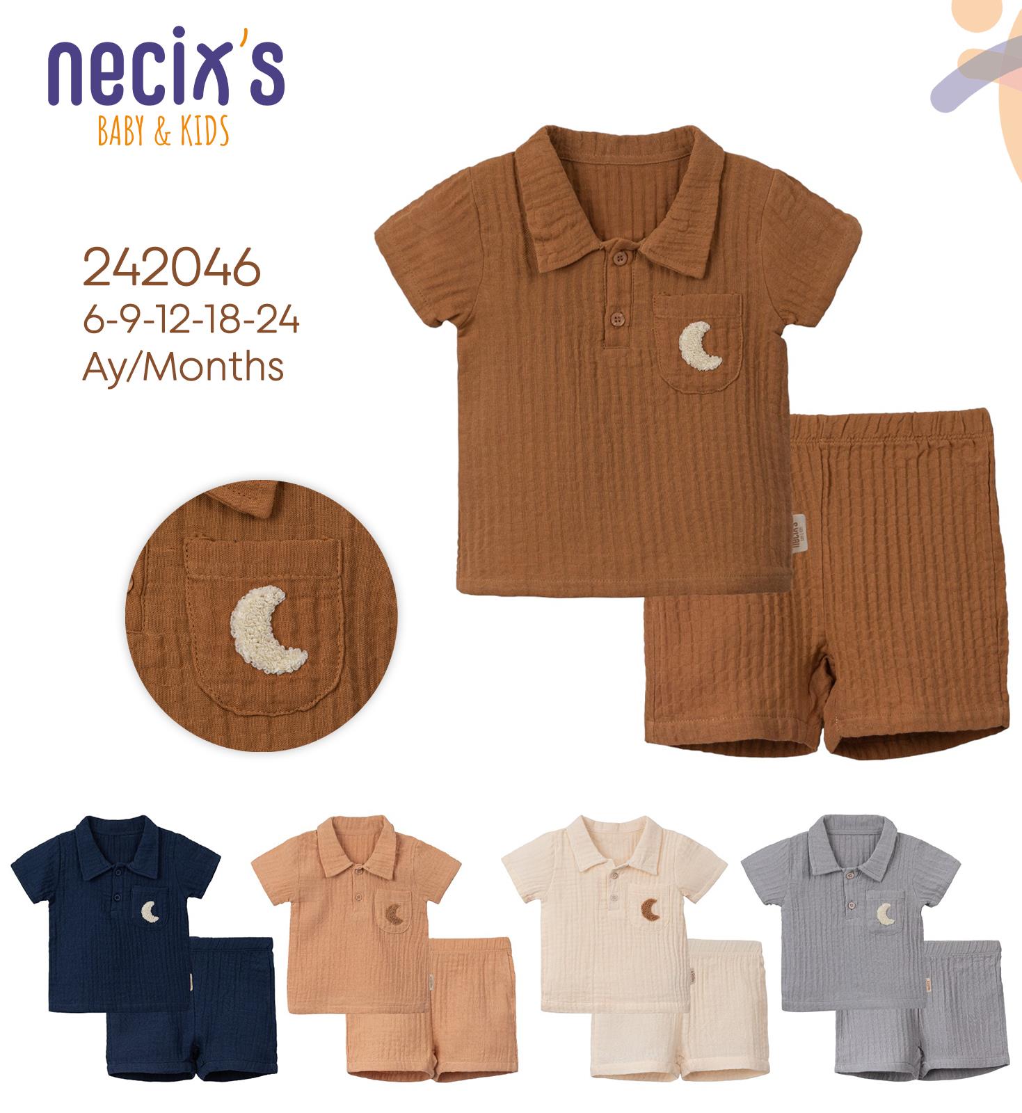 Necix's Madrid Müslin Erkek Bebek İkili Takım