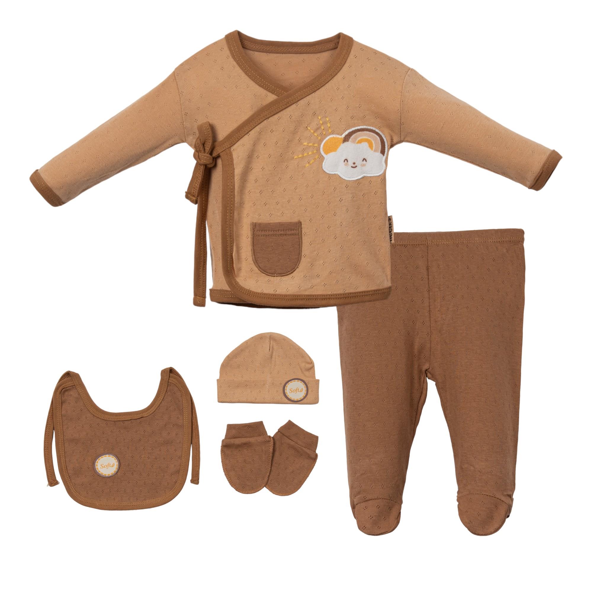 Necix's Melbourne Soft Erkek Bebek Hastane Çıkışı Beşli Set