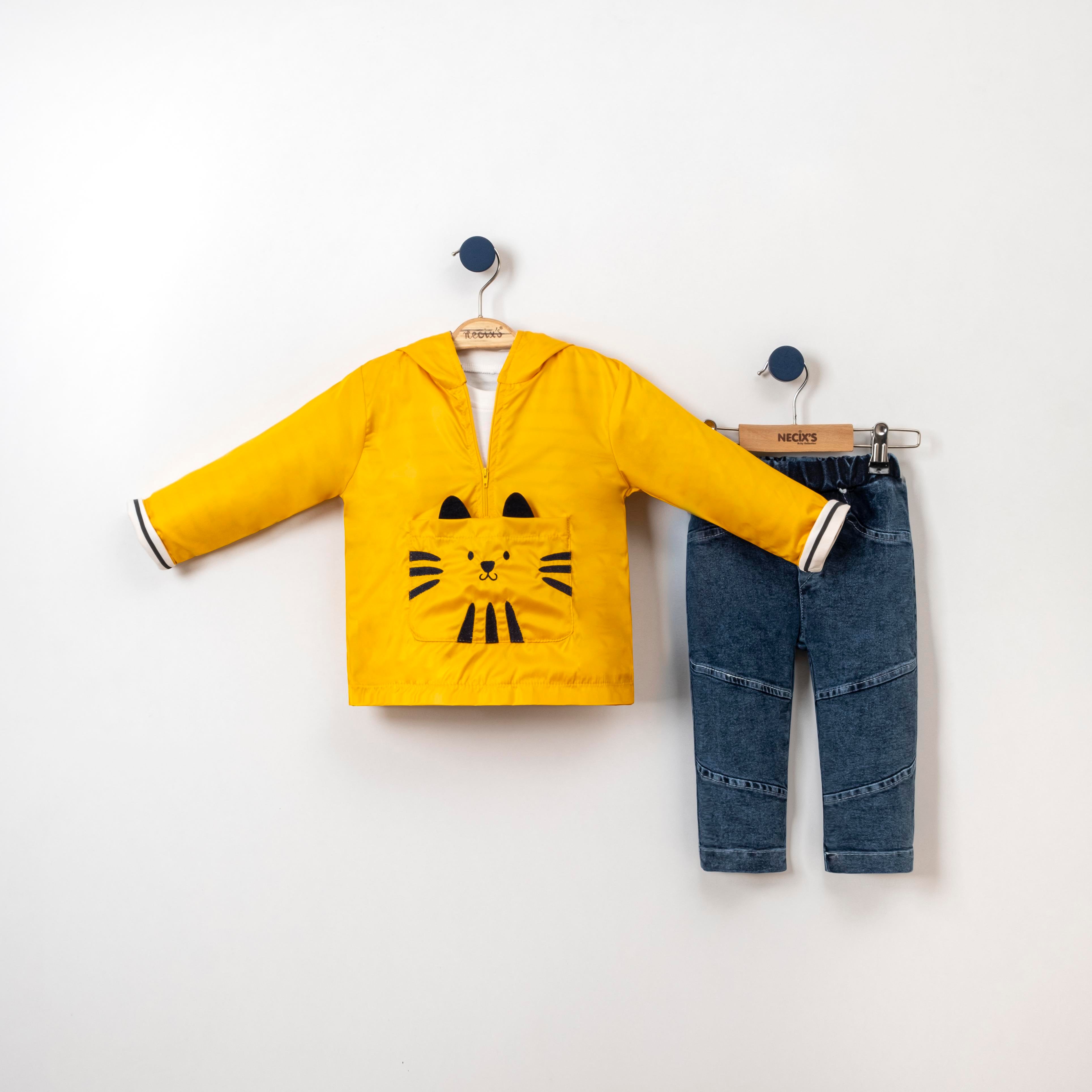 Necix's Meow Yağmurluk Erkek Bebek Üçlü Takım