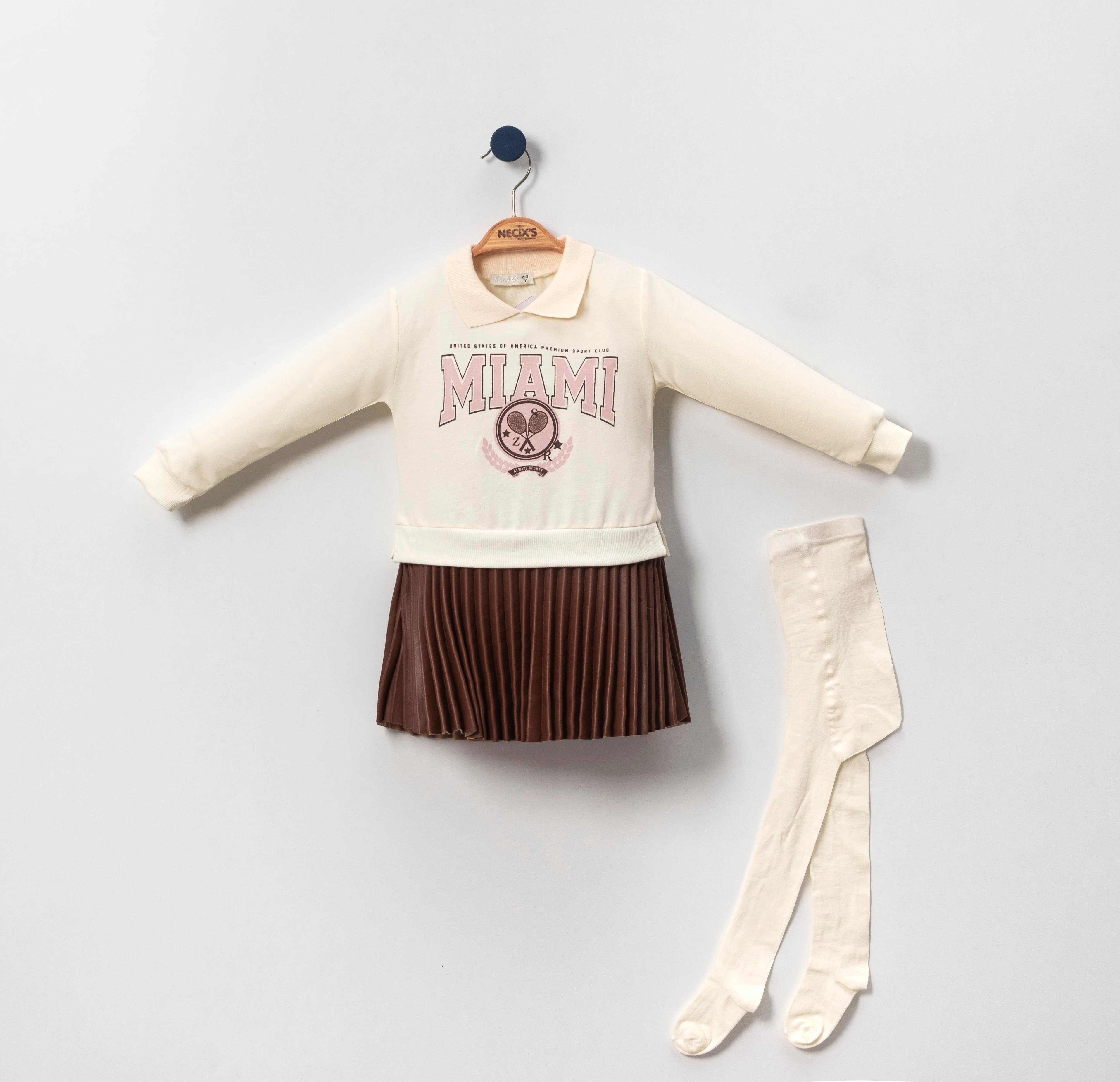 Necix's Miami  Kız Bebek Deri Sweat Elbise