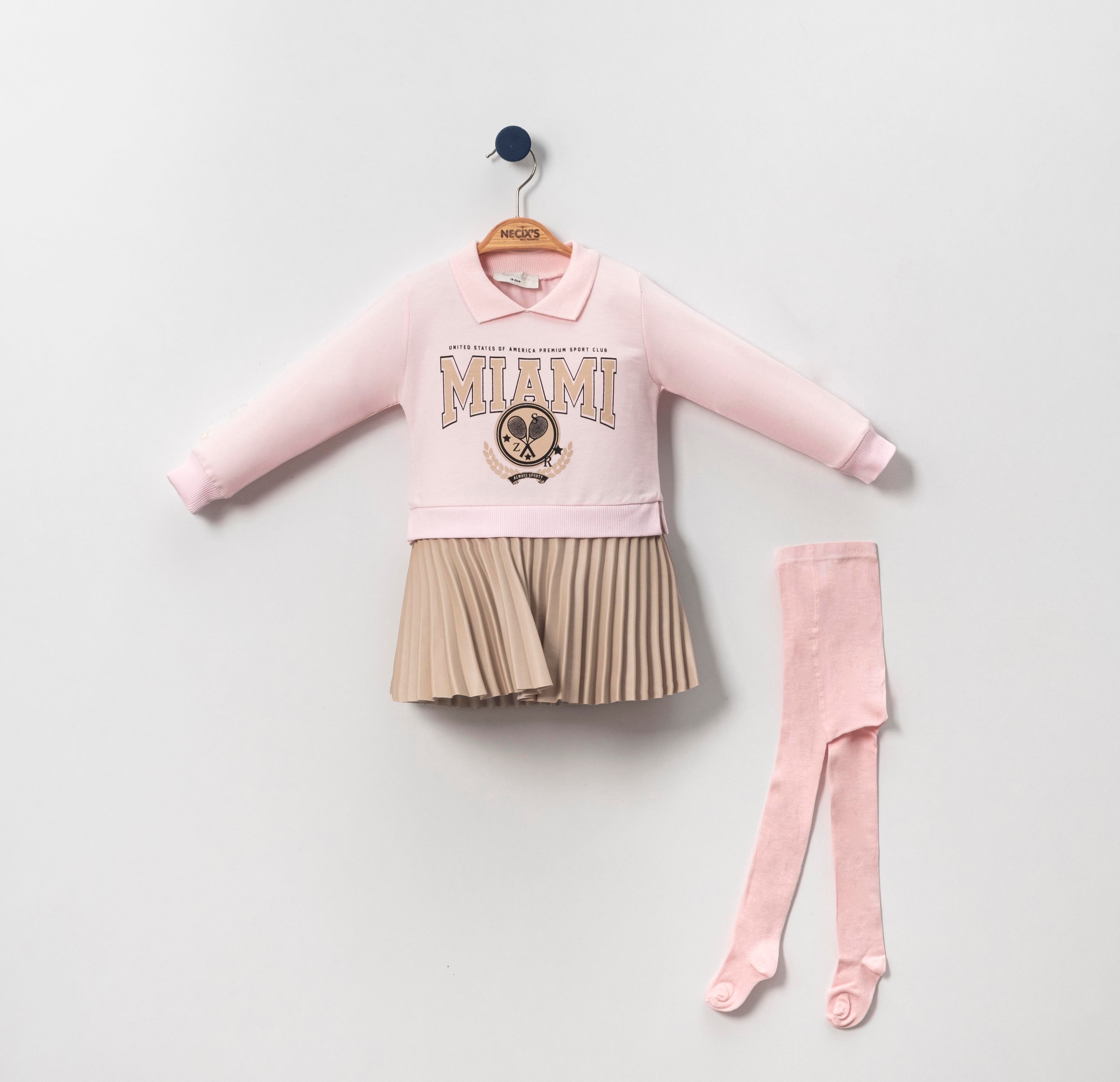 Necix's Miami  Kız Bebek Deri Sweat Elbise