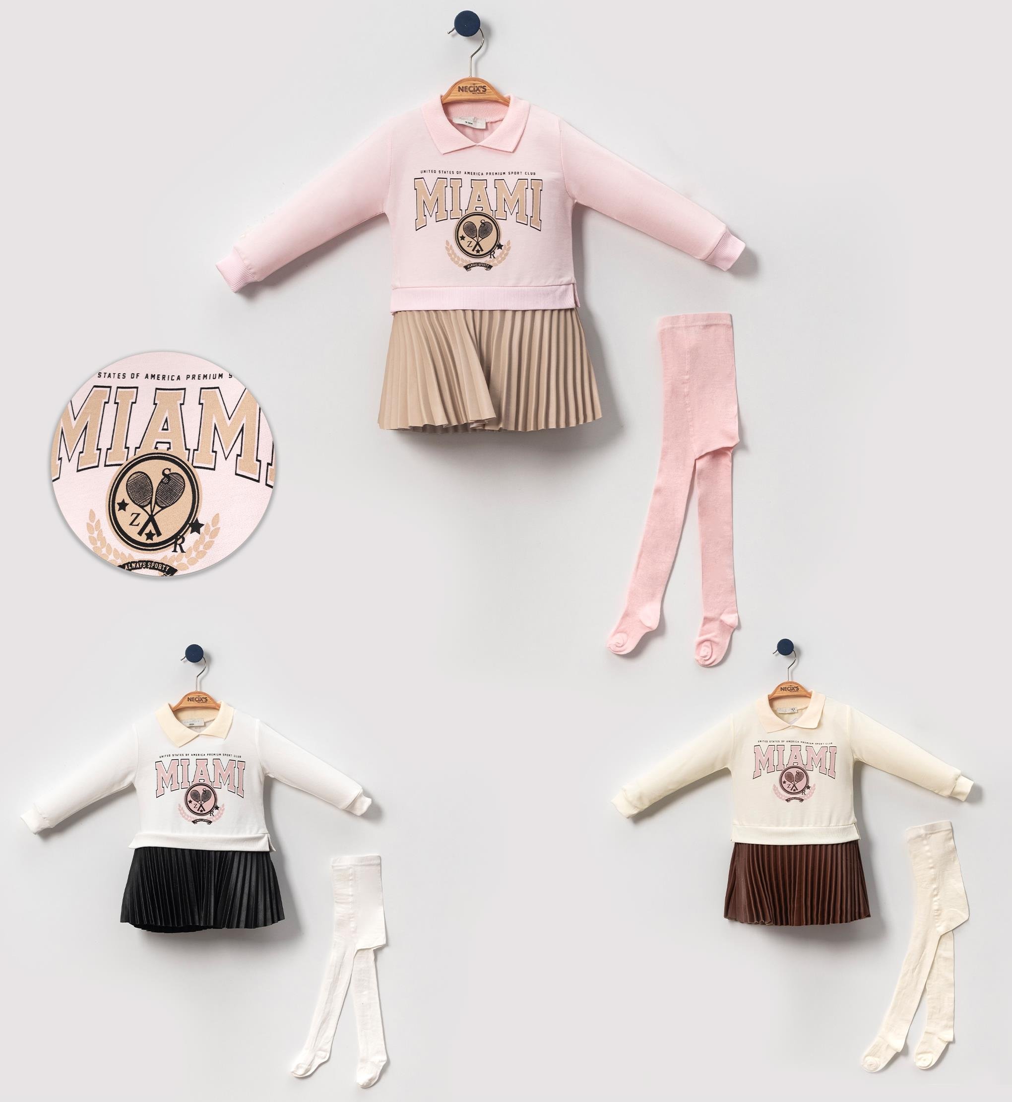 Necix's Miami  Kız Bebek Deri Sweat Elbise