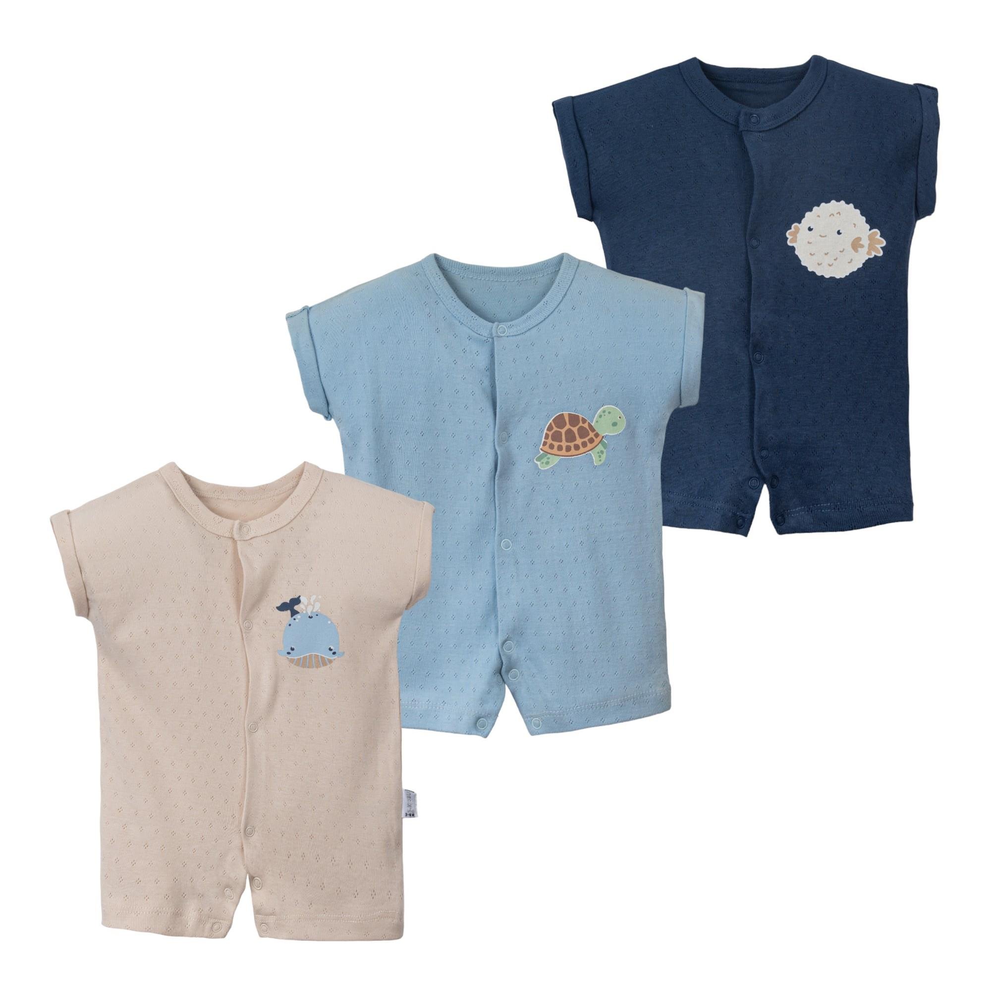 Necix's Milen Erkek Bebek Tulum 0-3 Ay, 3-6 Ay 3 Adet