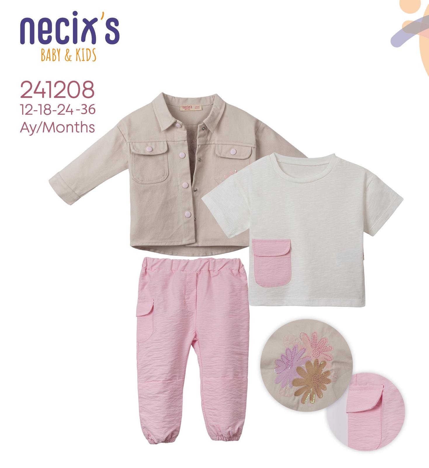 Necix's Nanwalk Kız Bebek Özgün Üçlü Takım