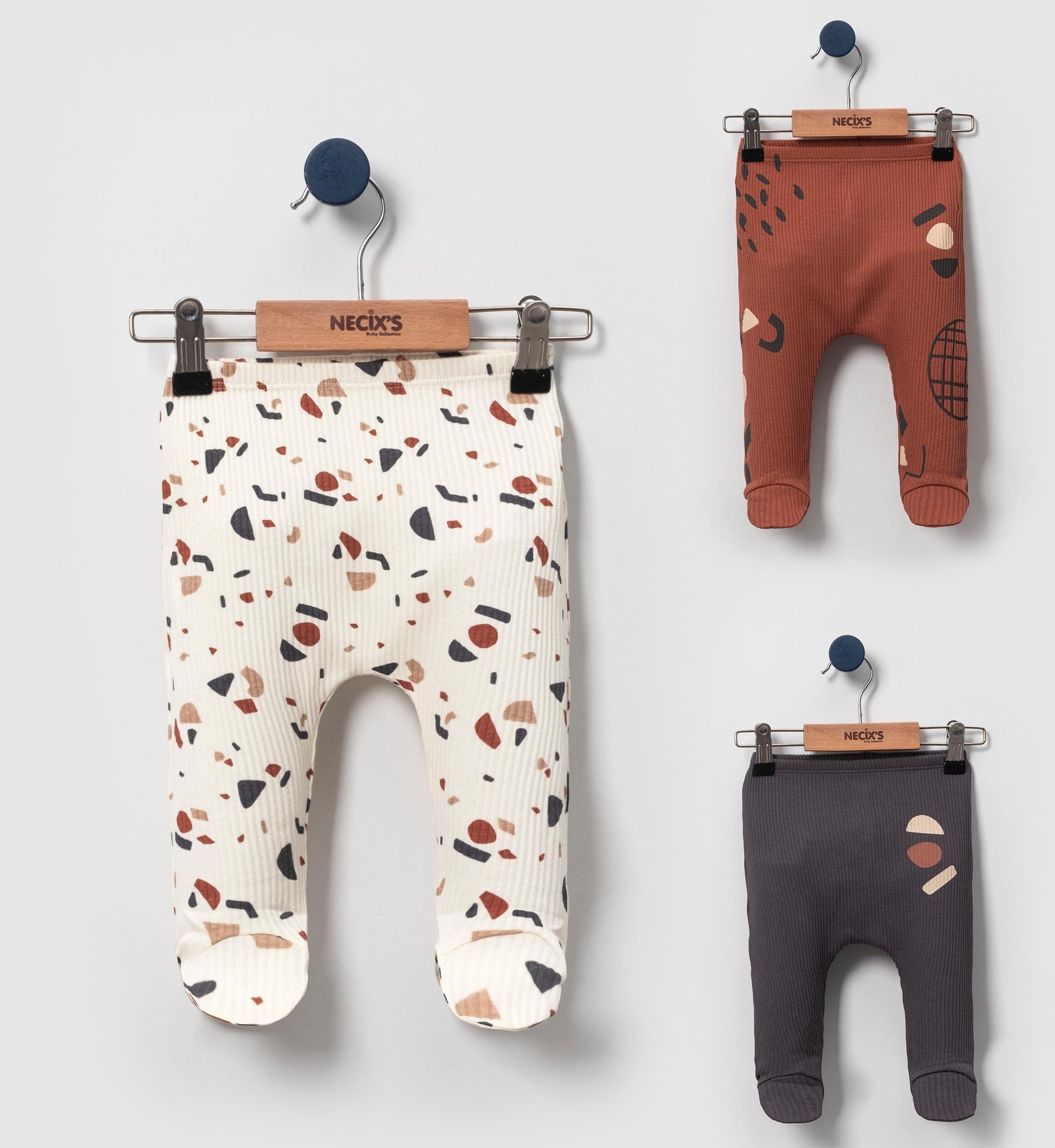 Necix's Newberry Abstract Kız Bebek Pantolon 0-3 Ay, 3-6 Ay 3 Adet