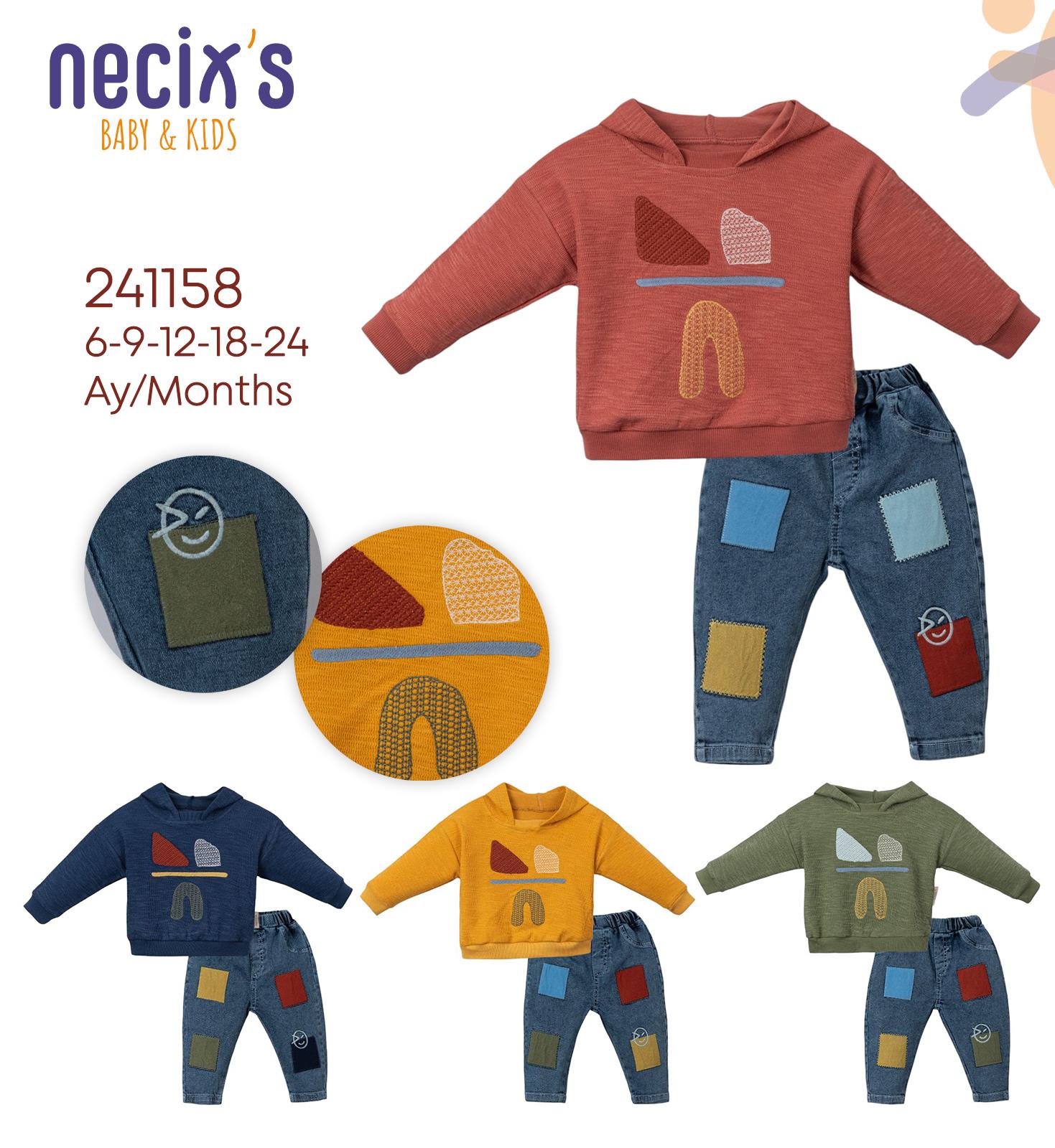 Necix's Newcastle Kapşonlu Erkek Bebek İkili Takım