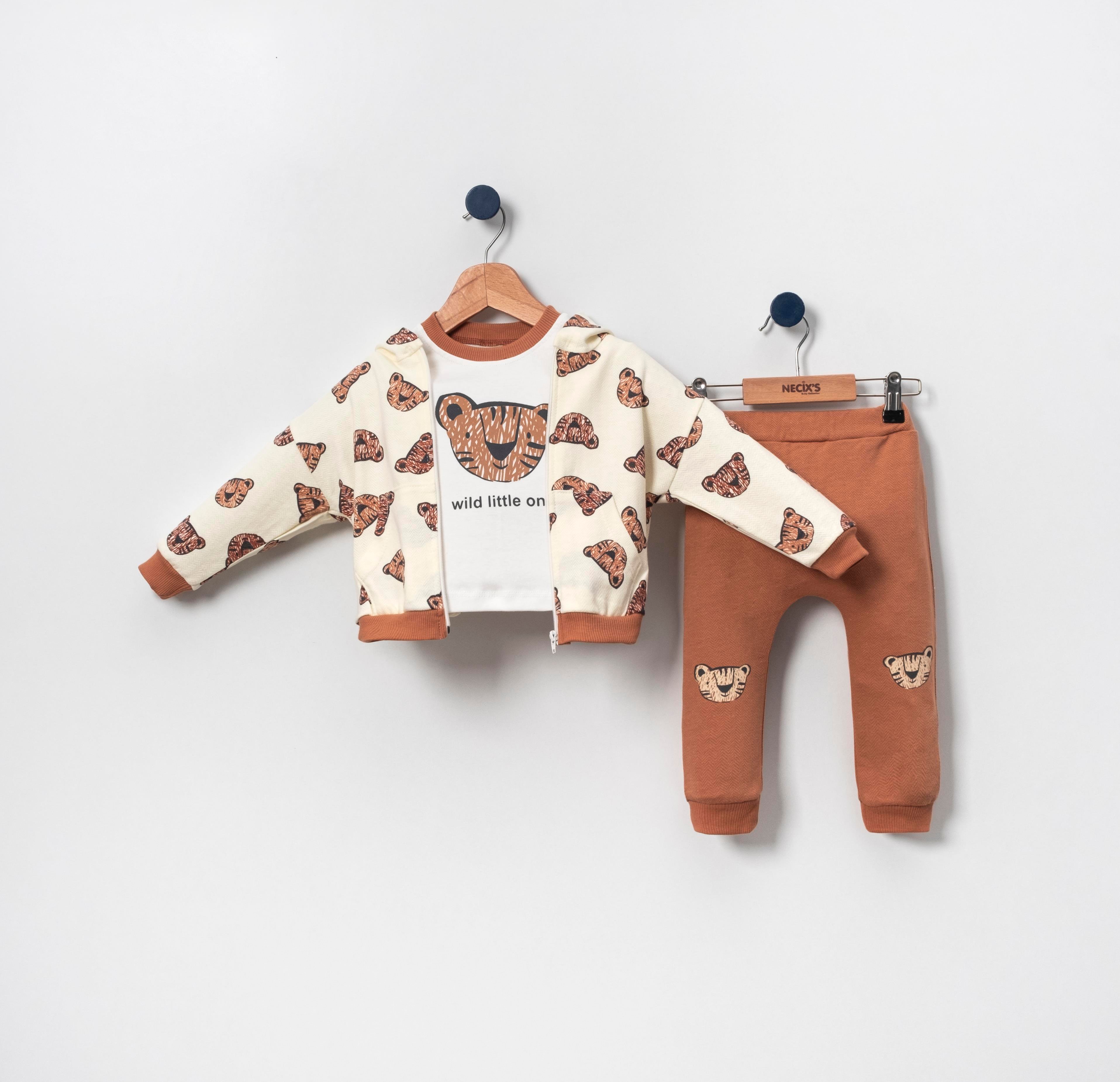 Necix's Pekin Kapüşonlu Erkek Bebek Üçlü Takım