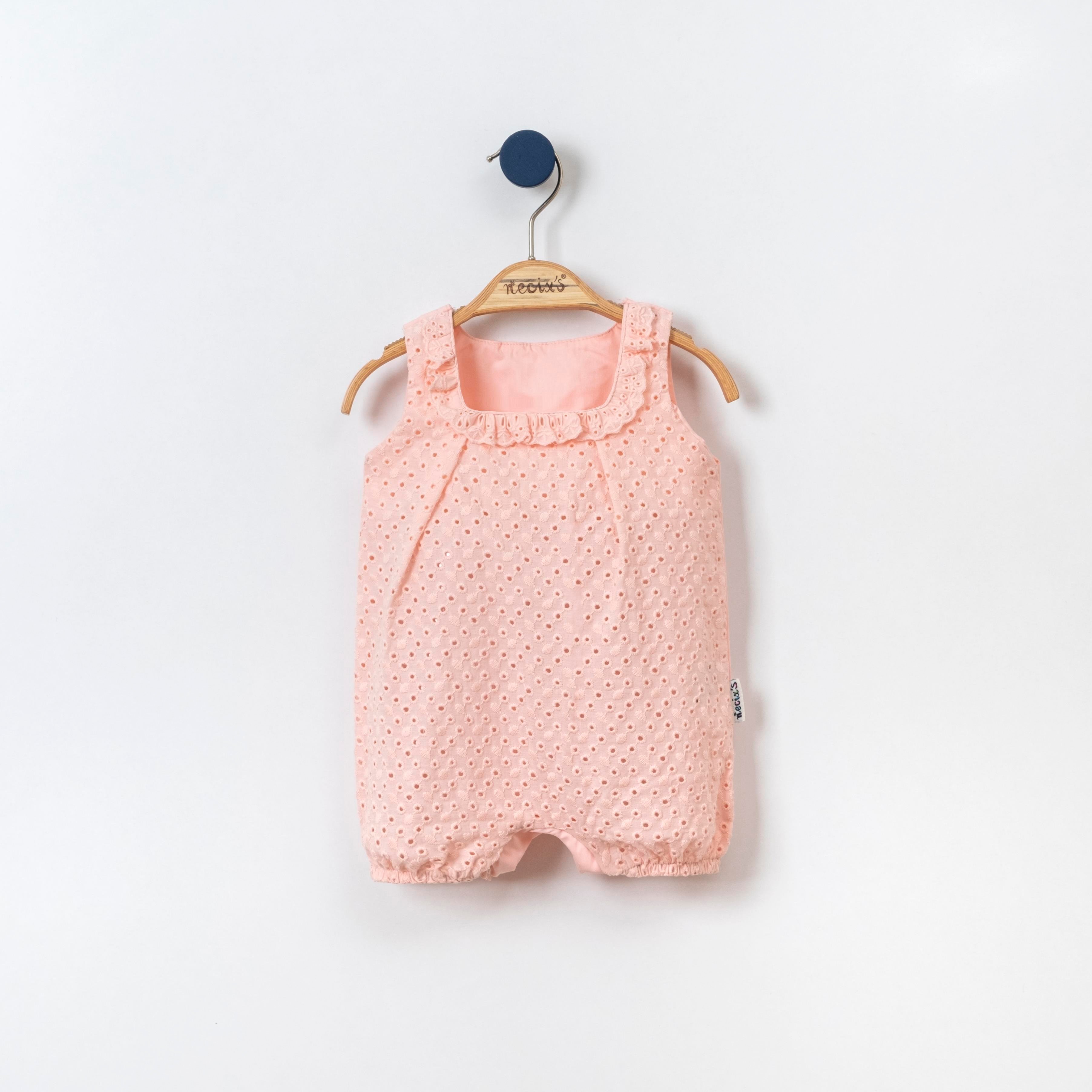 Necix's Pile Detaylı Brode Kız Bebek Tulum