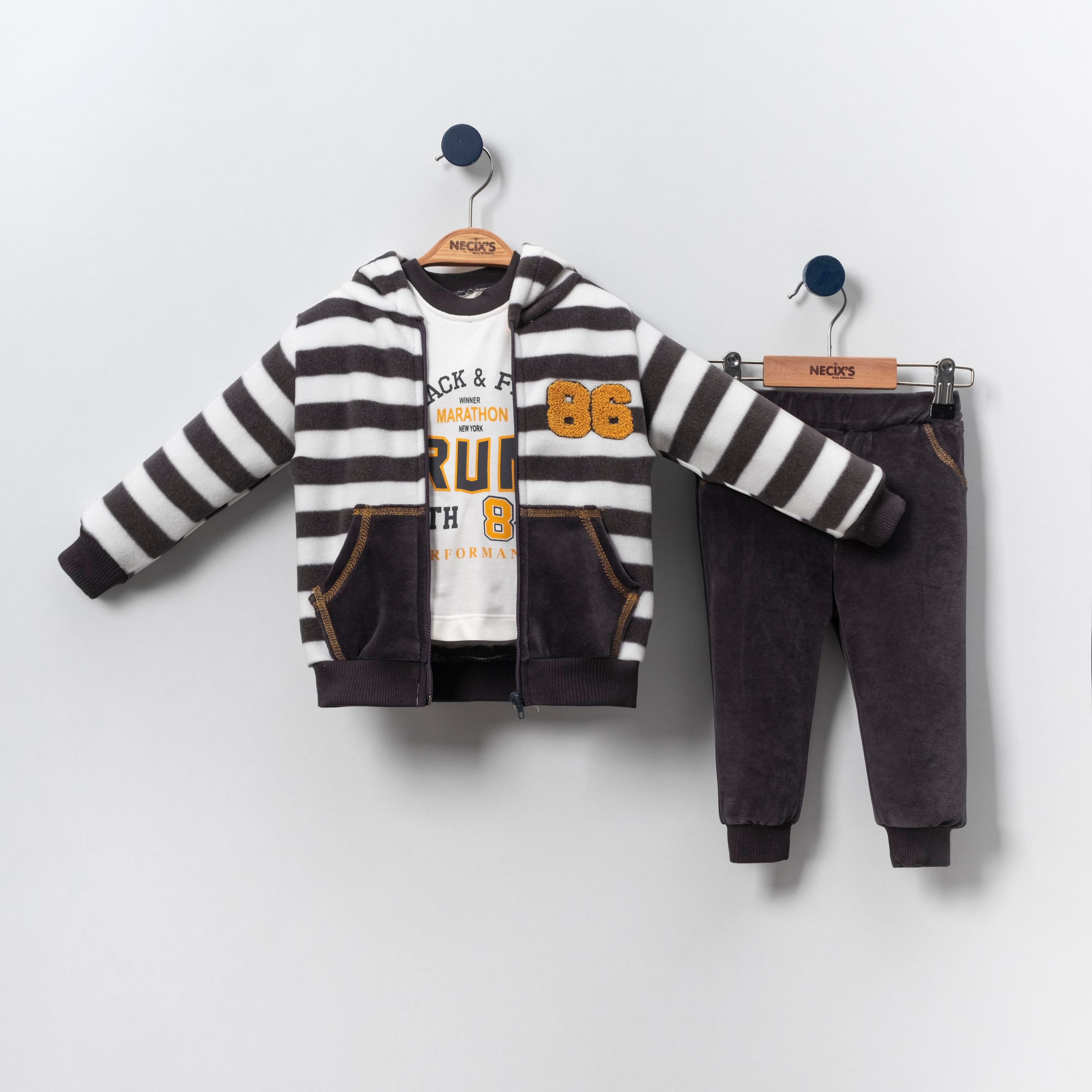 Necix's Portland Erkek Bebek Kapüşonlu Üçlü Takım