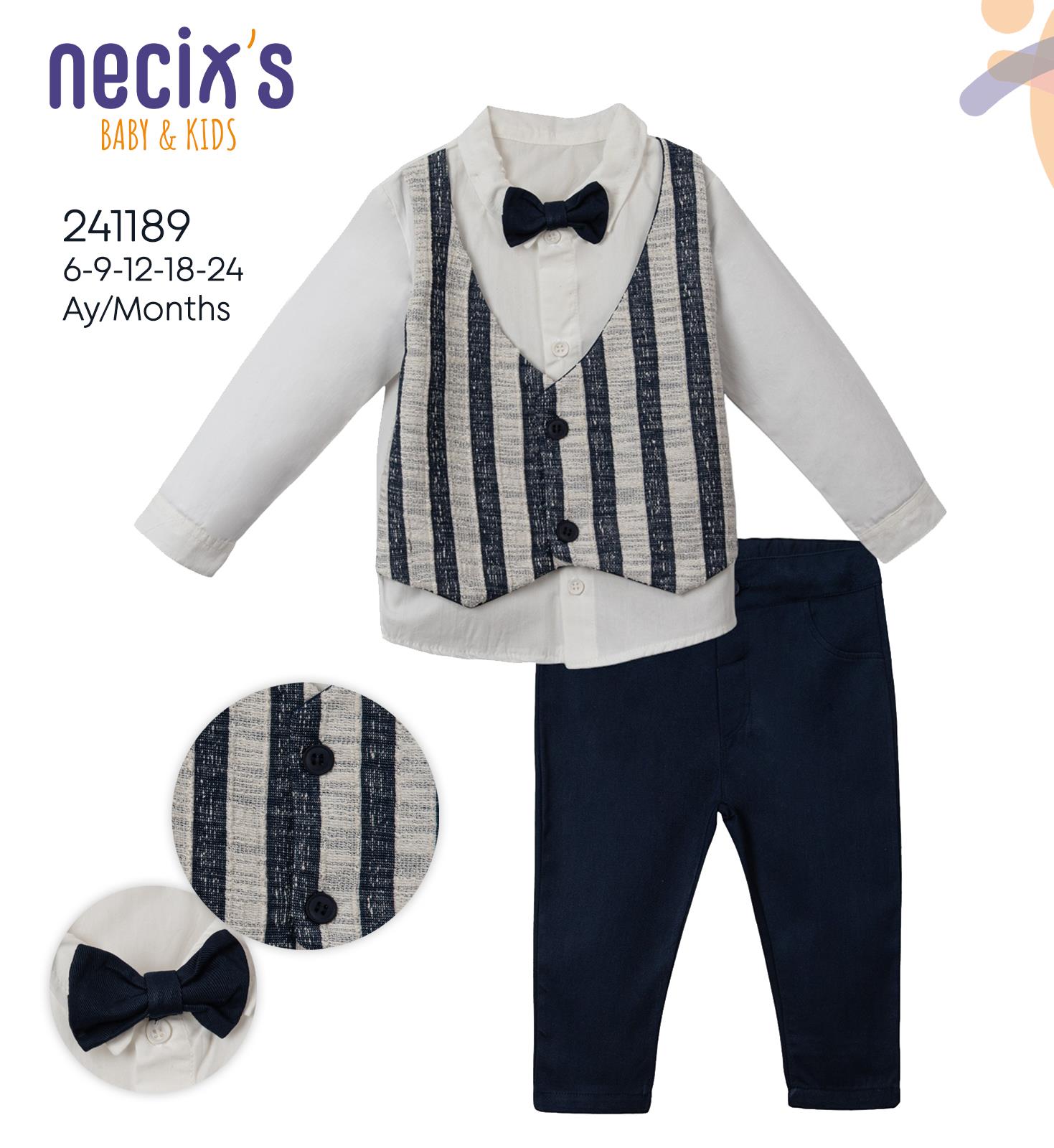 Necix's Prag Yelekli Erkek Bebek İkili Takım