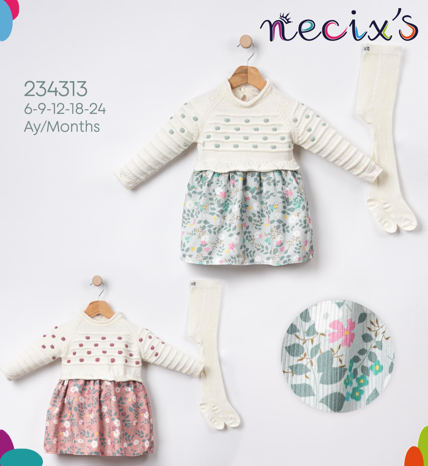 Necix's Rome Kız Bebek Triko Elbise