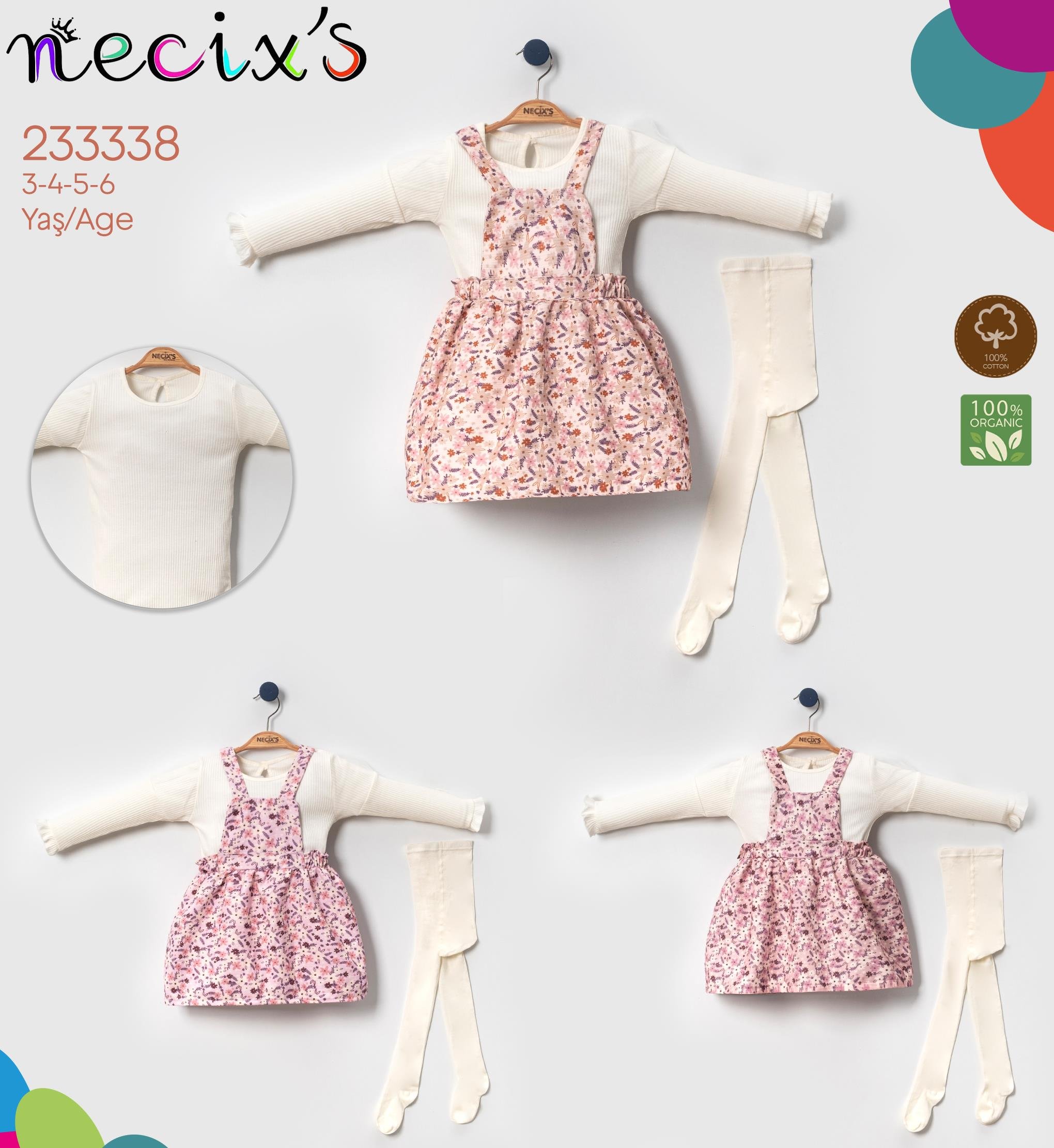 Necix's Salerno Kız Çocuk Salopetli İkili Takım