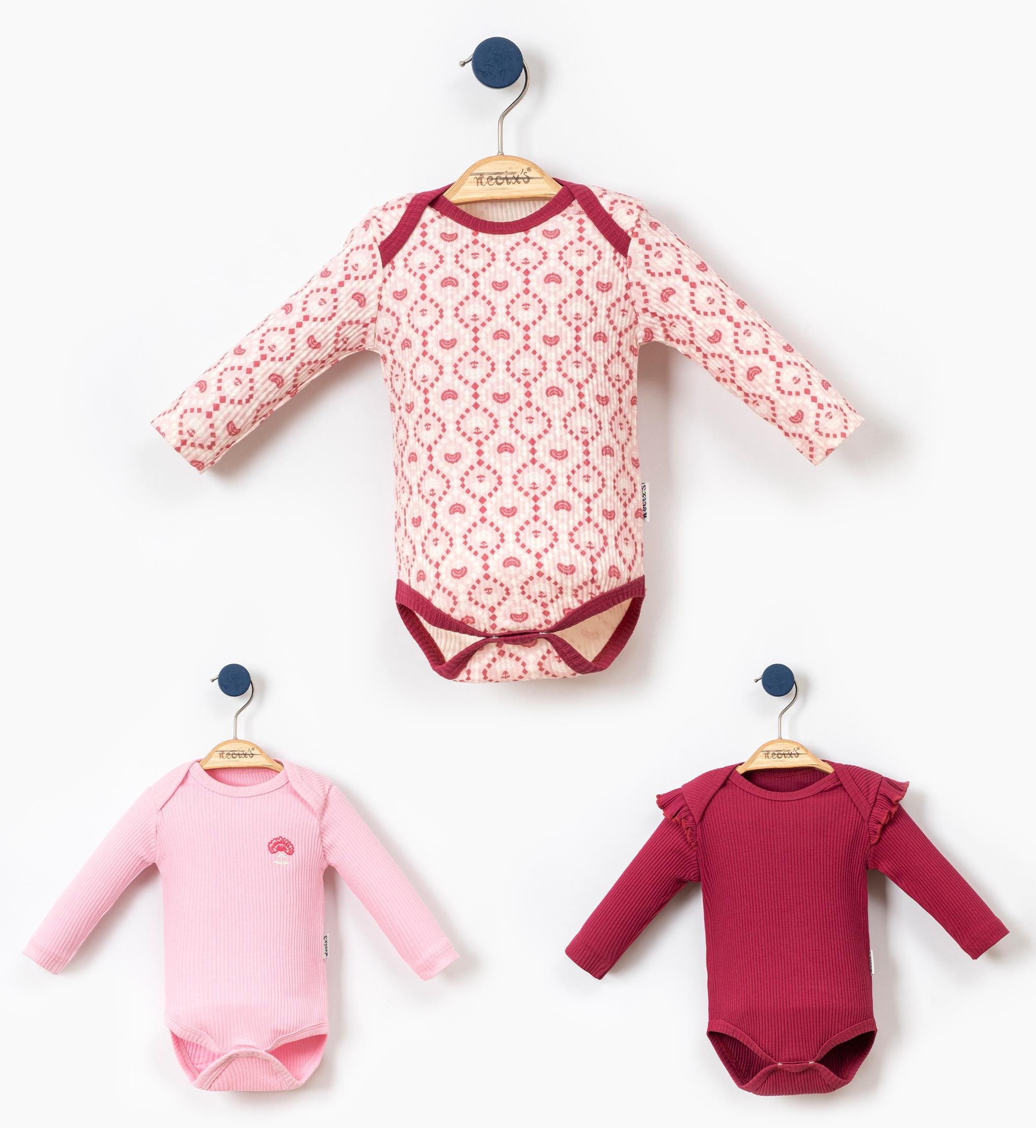 Necix's Semerkand Üçlü Kız Bebek Badi 0-3 Ay, 3-6 Ay 3 Adet