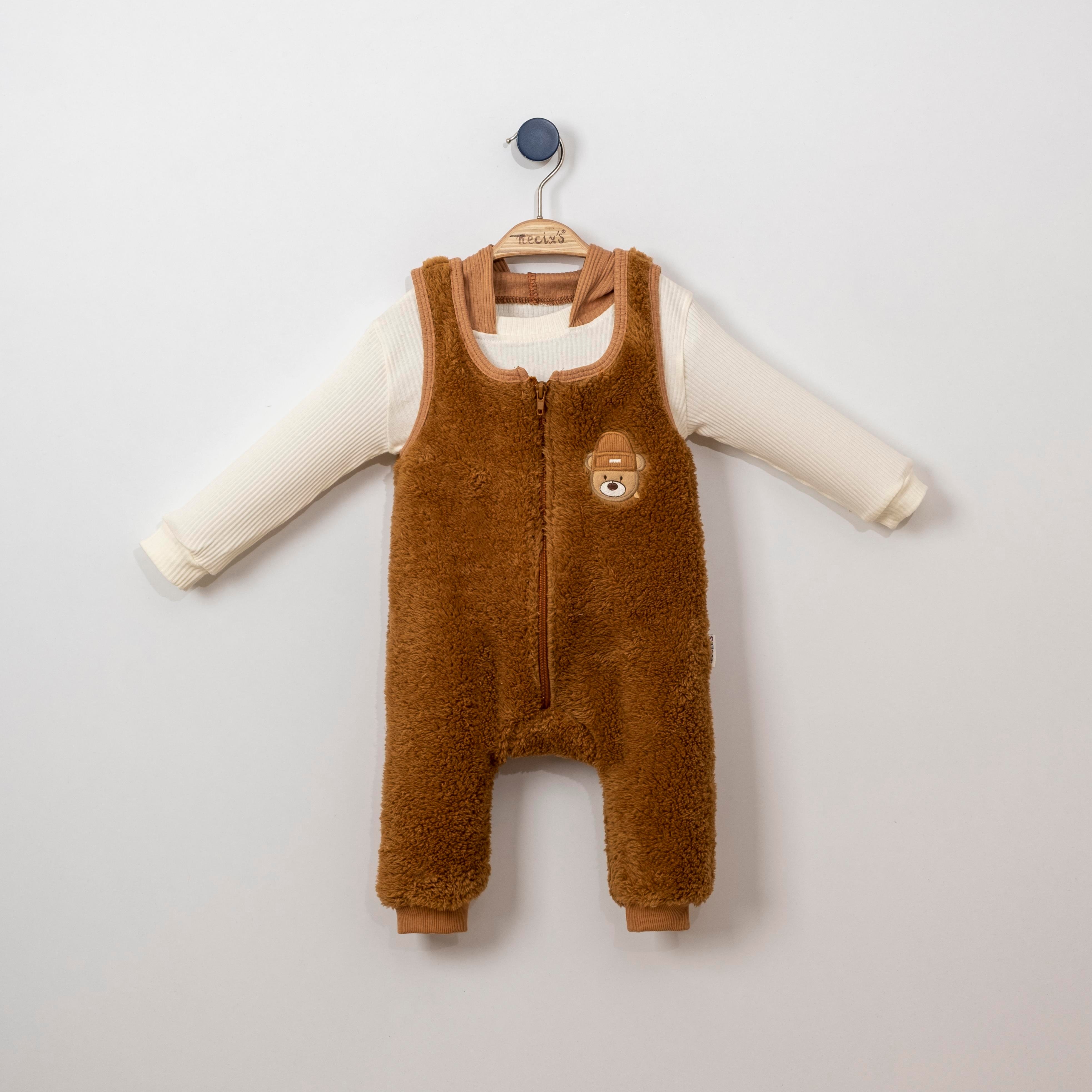 Necix's Teddy Bear Erkek Bebek Salopetli İkili Takım