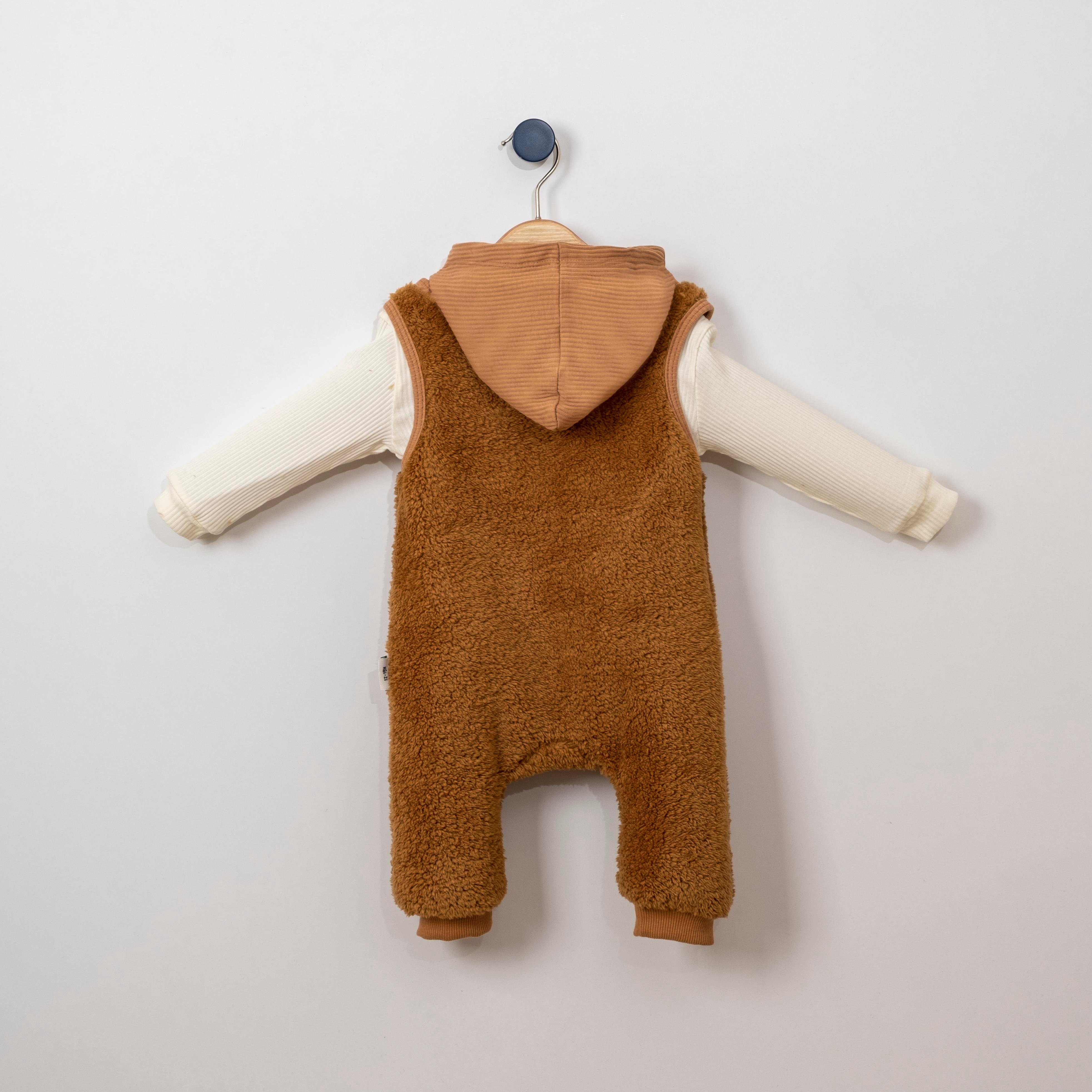 Necix's Teddy Bear Erkek Bebek Salopetli İkili Takım