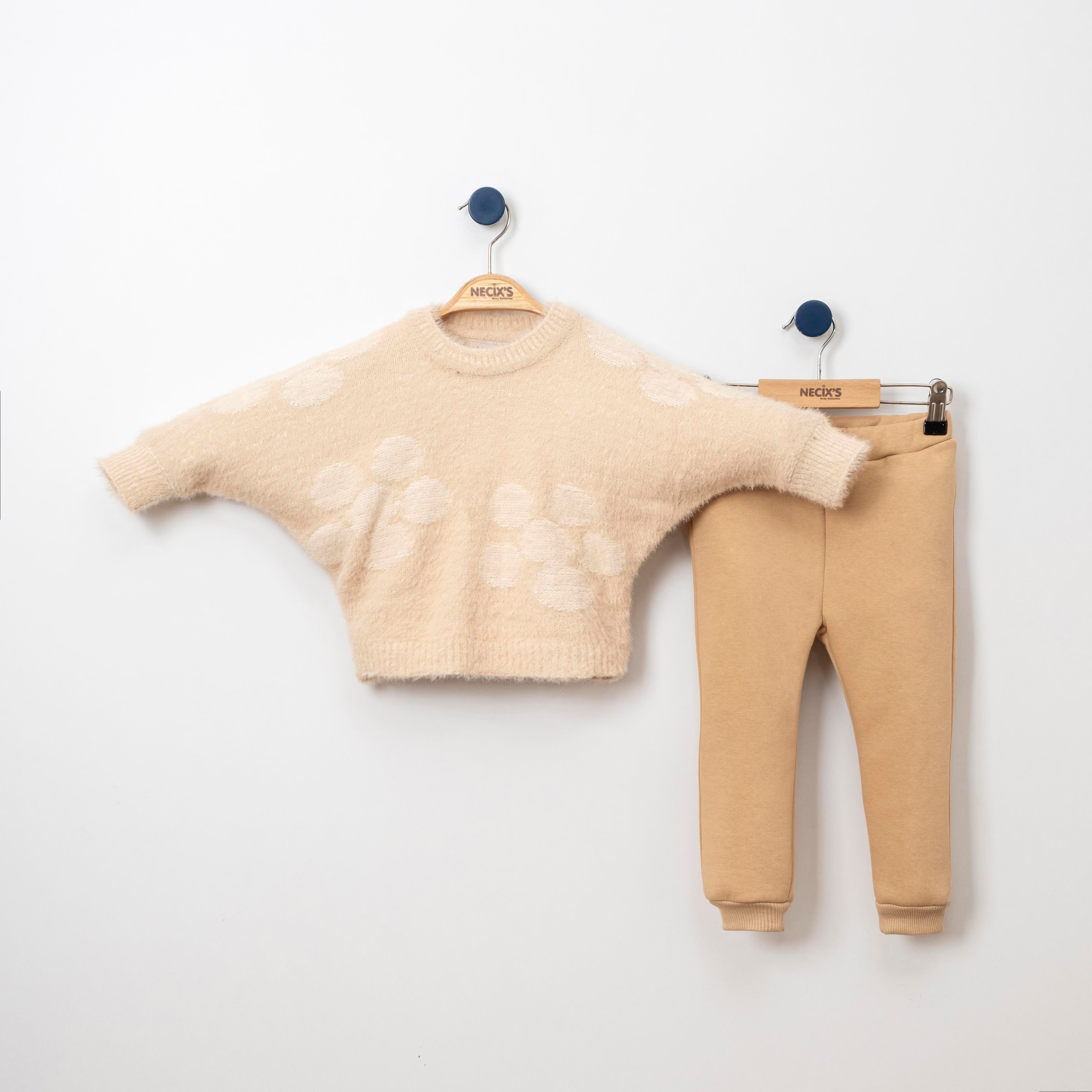 Necix's Triko Yarasa Kol Kız Bebek İkili Takım